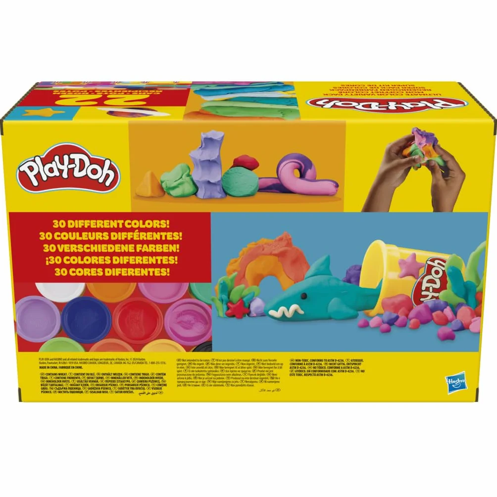 Najlepszy zestaw różnych rodzajów i kolorów ciastoliny Play-Doh, 22 tuby, zabawy plastyczne dla dzieci