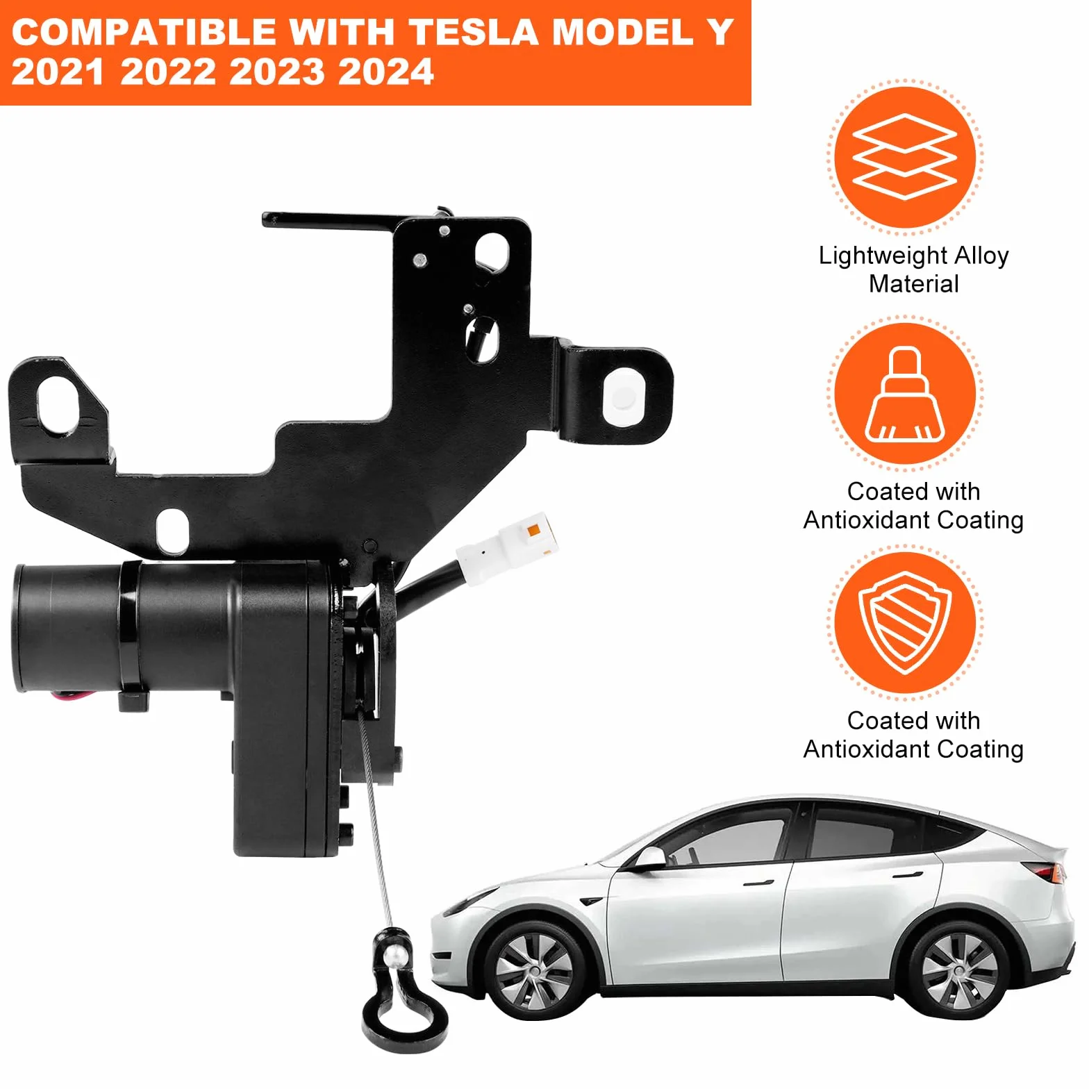 Front Power Frunk Soft Closing, Power Frunk Soft Closing do TSL Model Y 2021-2024 Trunk Auto Close, elektryczna osłona ssania automatycznego zamykania zamka (model Y 2021-2024)