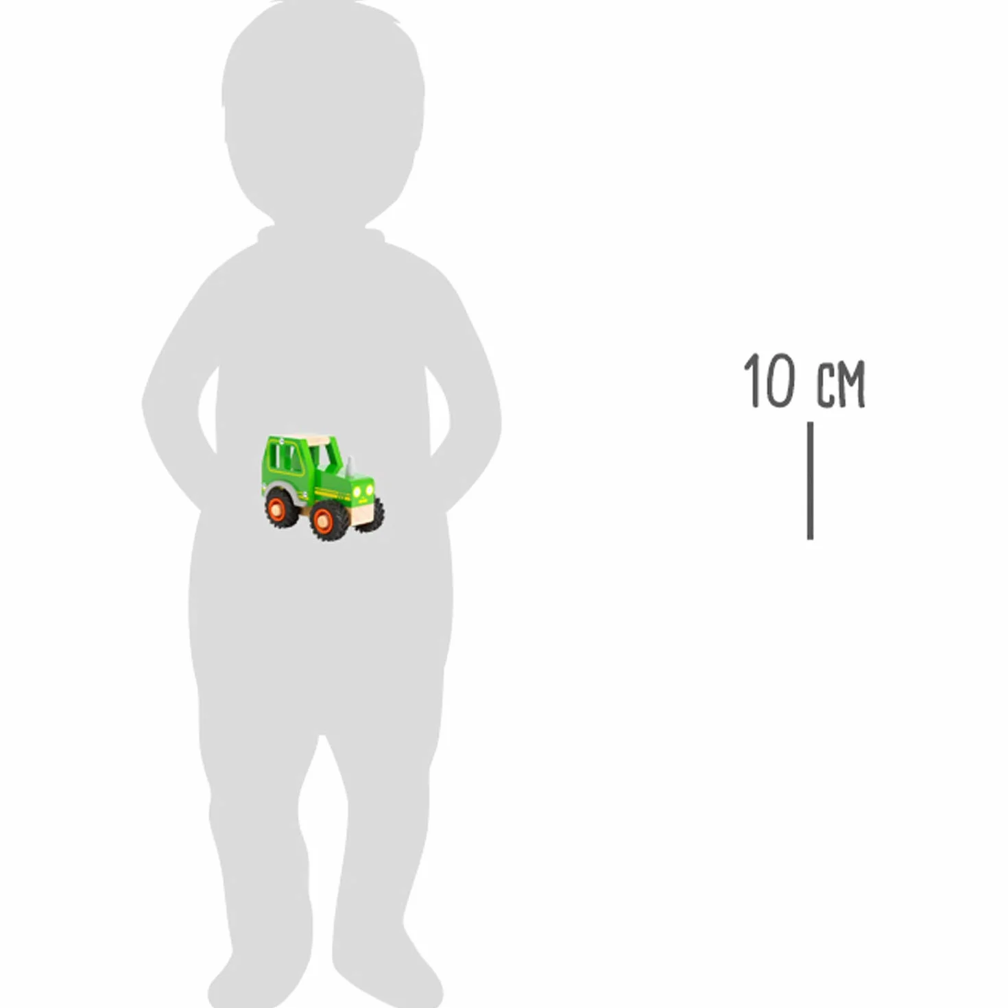 small foot 11078 Drewniany traktor, z kabiną kierowcy i gumowanymi kółkami, zabawka od 18 miesięcy, zielony