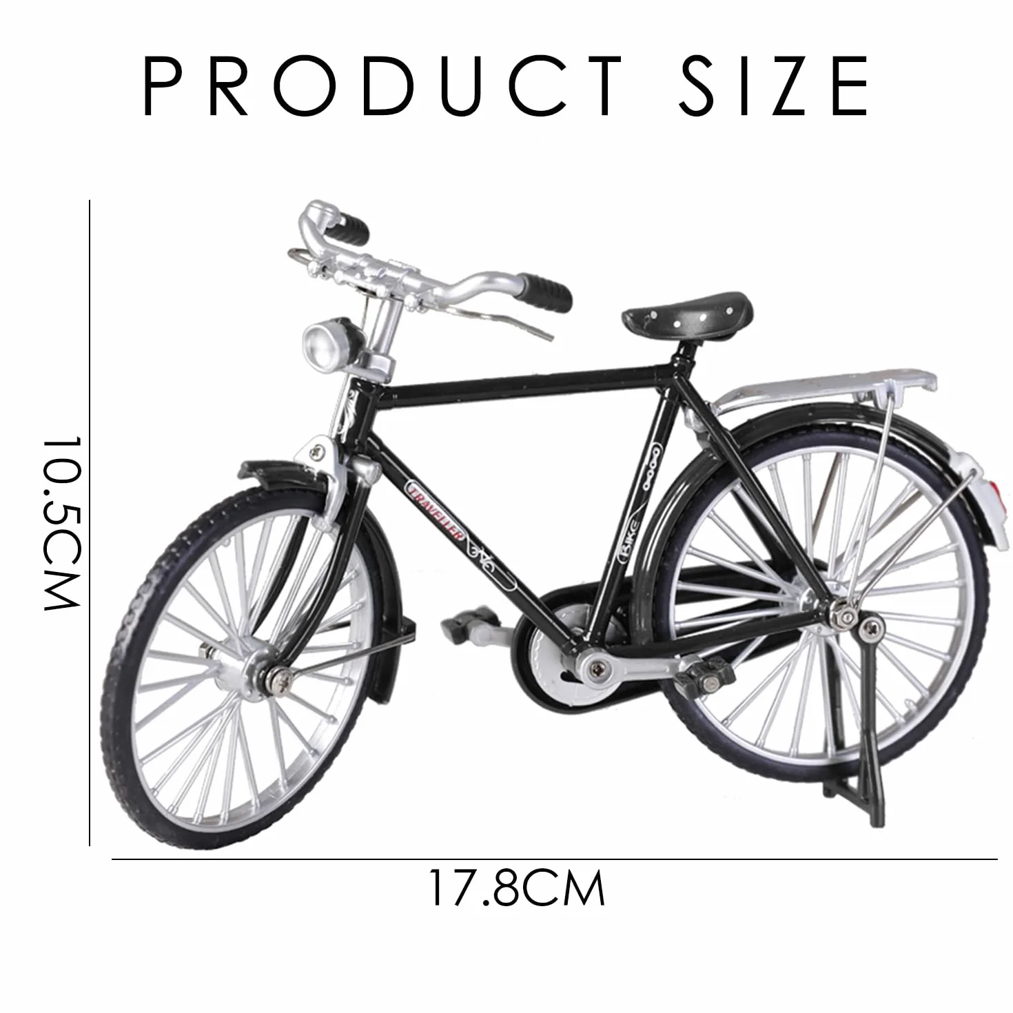 MEMOFYND 1-częściowy zestaw modeli rowerów retro DIY, klasyczna replika roweru z palcami, z pompką, koszem i teczką, odpowiedni dla dorosłych i dzieci