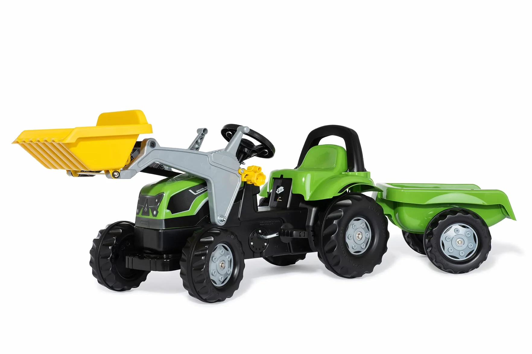 Rolly Toys RollyKid Deutz-Fahr 5115 G TB traktor na pedały z przyczepą (dla dzieci w wieku od 2,5 do 5 lat, tylne sprzęgło, pojazd na pedały dla dzieci) 023196