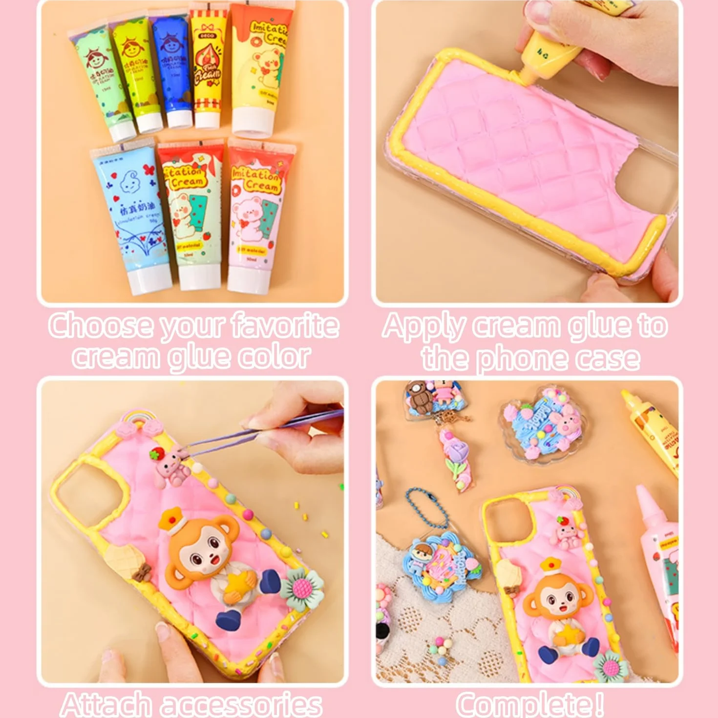 Tokaneit Urocze Zawieszki Paznokci Zywicy 100szt, Masowe Płaskie Zawieszki z Zywicy Slime Plecami, Losowy Styl, do Rzemiosła, Ornament Scrapbooking, Artykuły Dla Majsterkowiczów