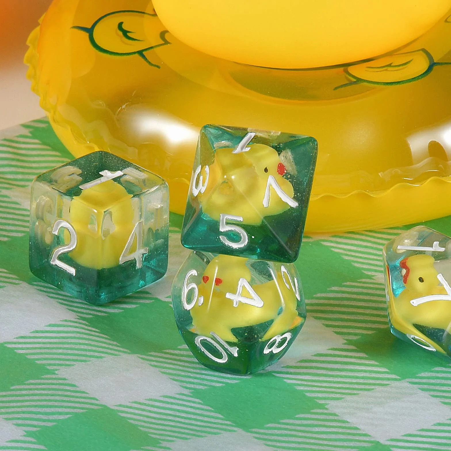 Duck Dice Polyhedral & RPG Dice DND Zestaw kości z kaczką wewnątrz Polyhedral Roll Play Gaming D20 Dice Dungeons and Dragon Dice 7 sztuk