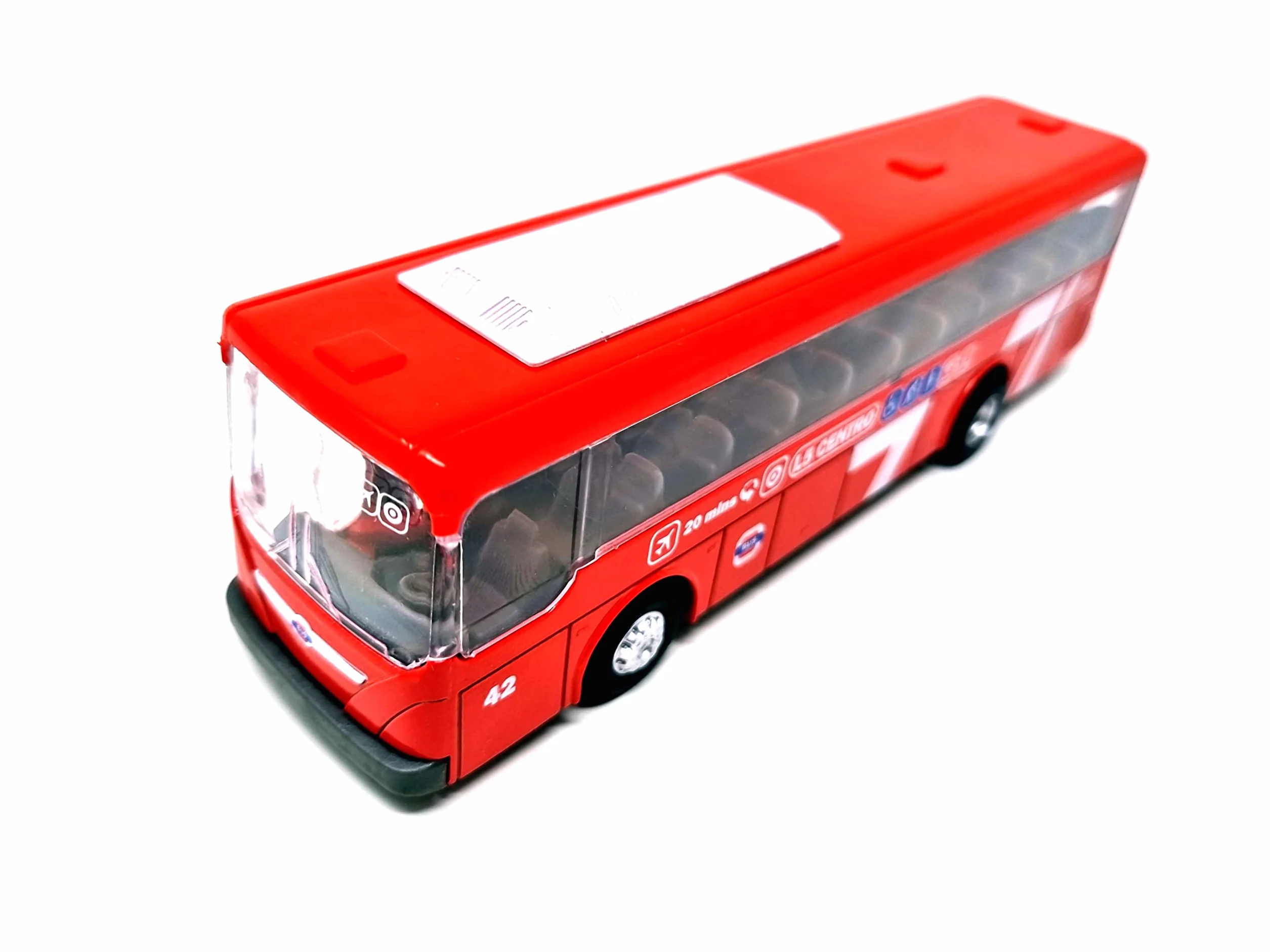 PLAYJOCS GT-8112 Bus Miejski pojazd metalowy co części z tworzywa sztucznego, pomysł dla dzieci i kolekcjonerów.