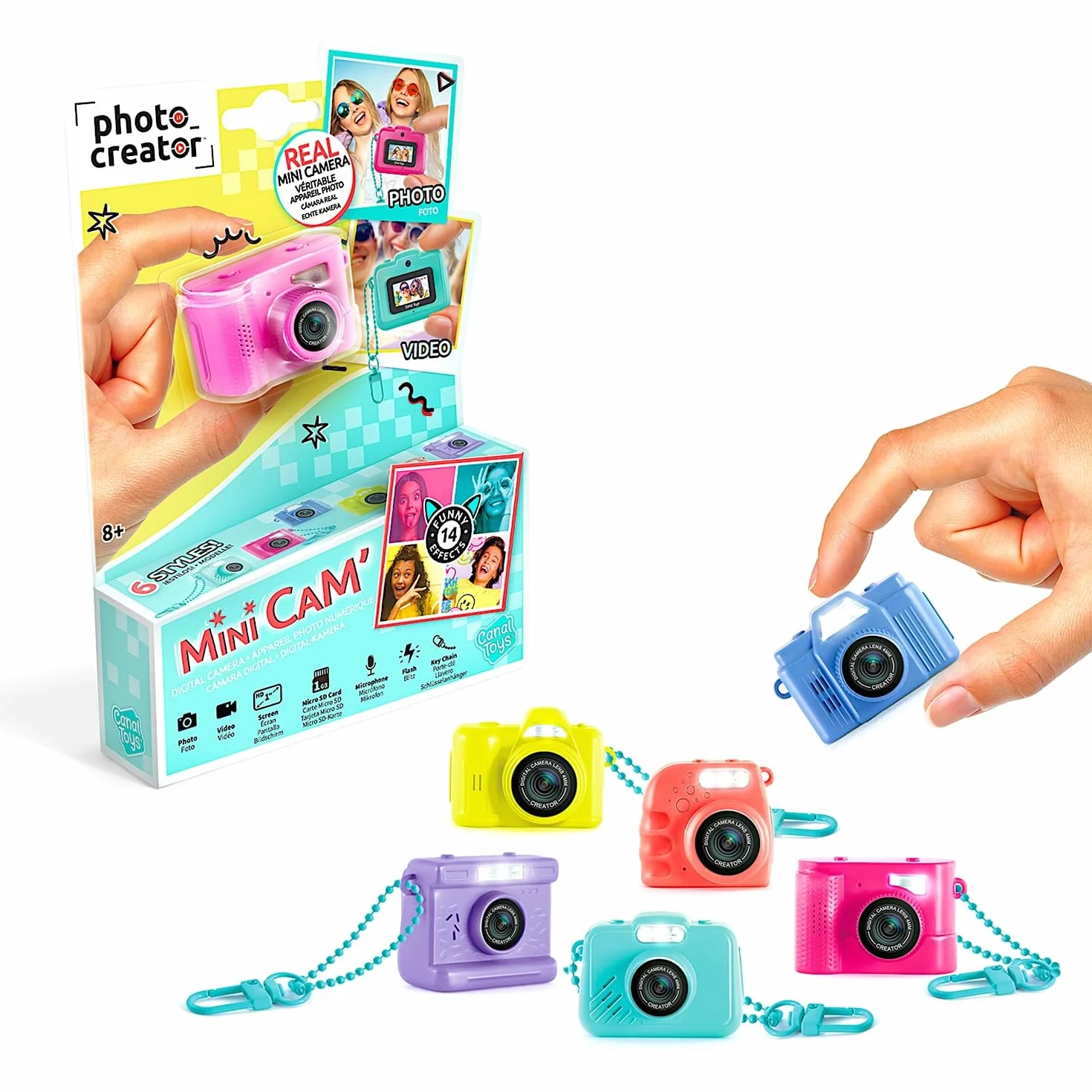 Photo Creator Mini kamera cyfrowa, karta SD 1 GB, do ładowania, 6 kolorów