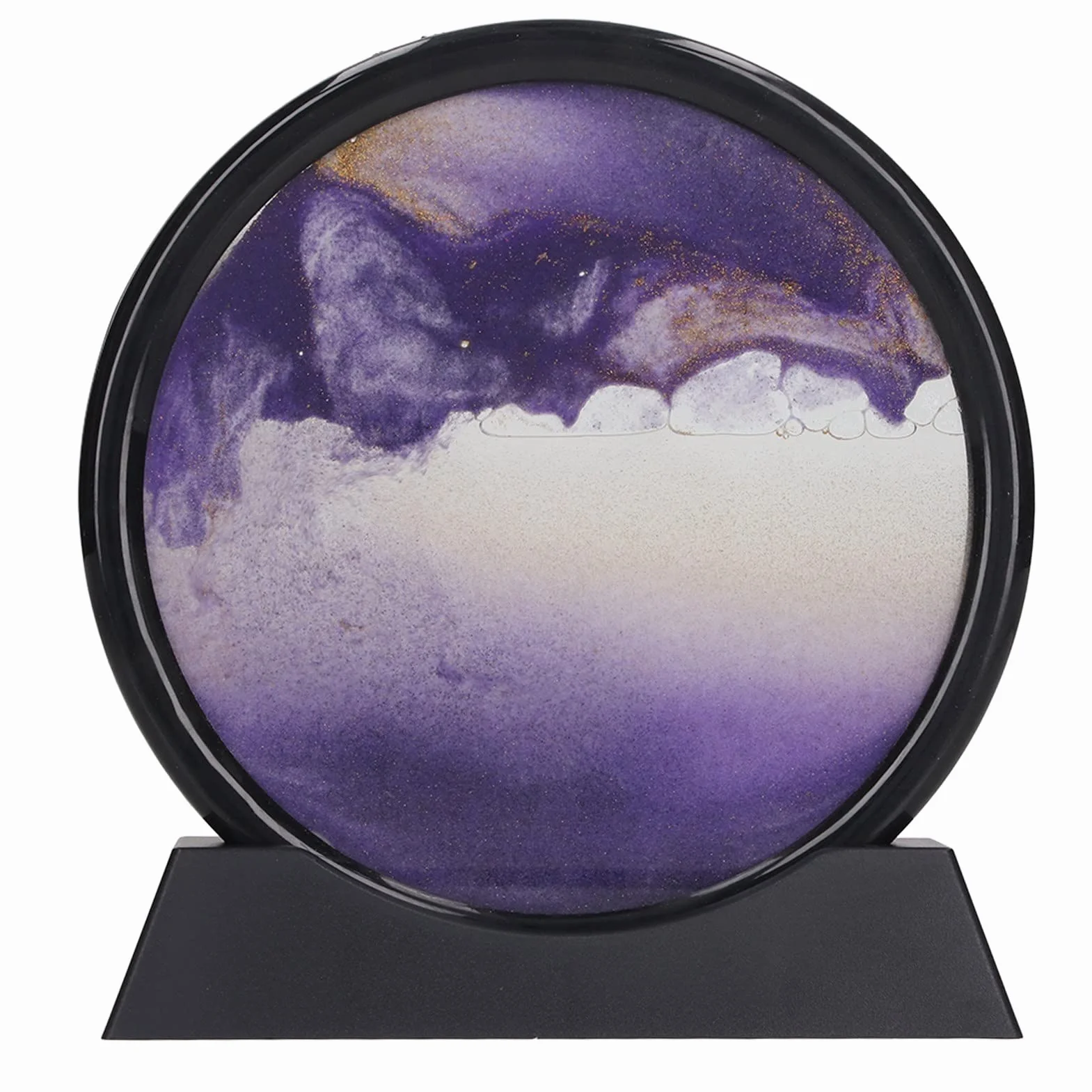 Obrazek w Płynie Quicksand Sandscape, Okrągłe Szkło Deep Sea Sandscape z podstawą do Domu (PURPLE)