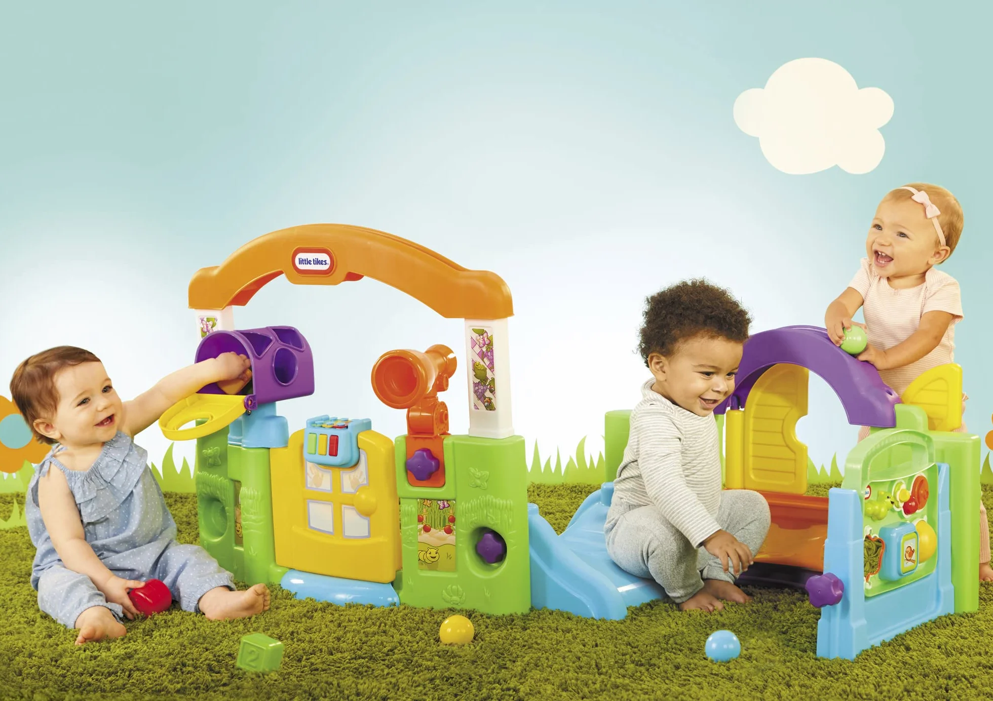 Little Tikes Interaktywny Ogródek - Zestaw do zabawy dla niemowląt i małych dzieci z interaktywnymi funkcjami - Promuje rozwój zmysłów malucha