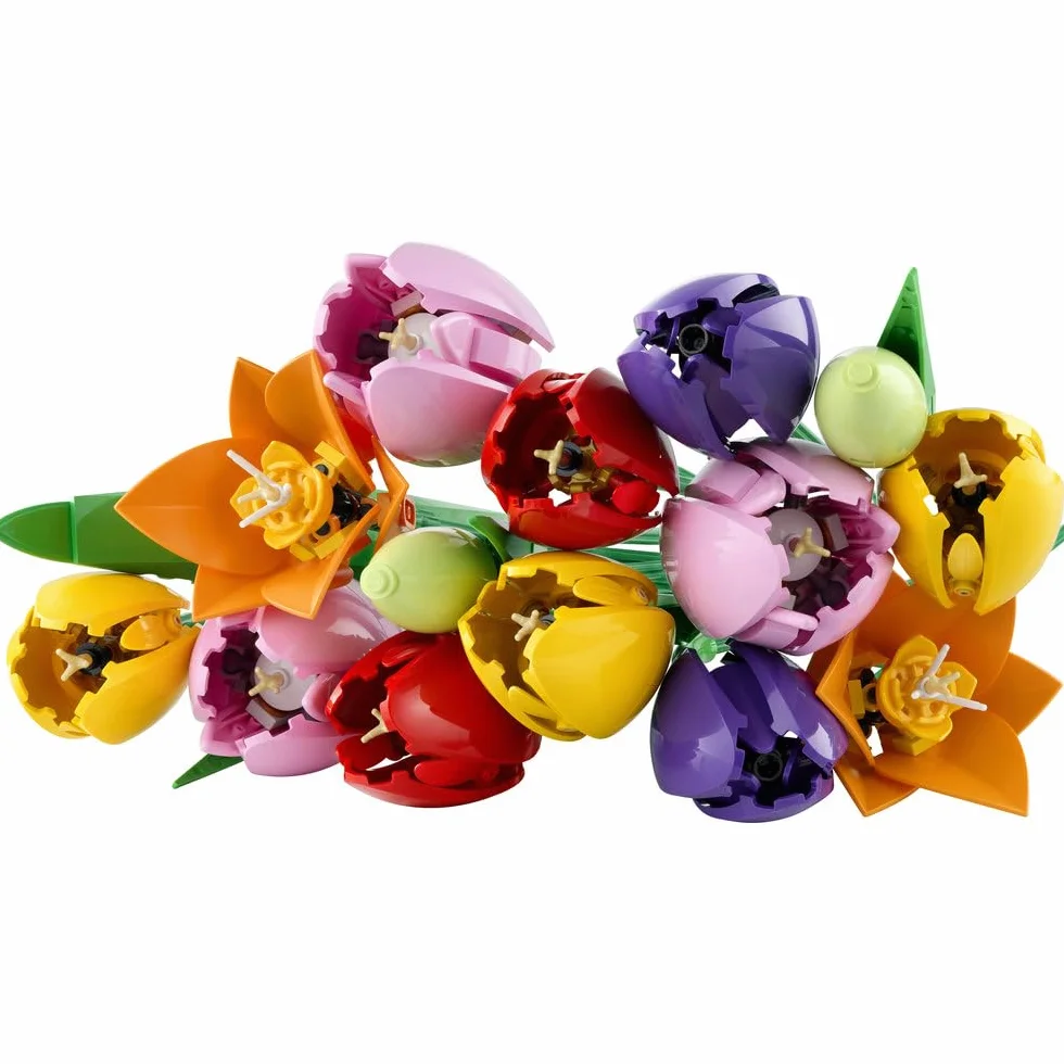 LEGO Botanicals Bukiet tulipanów, dekoracja kwiatowa, zestaw konstrukcyjny dla dorosłych z różnokolorowymi tulipanami w pięciu wersjach, pomysł na prezent dla kobiety i mężczyzny, na imieniny 11501