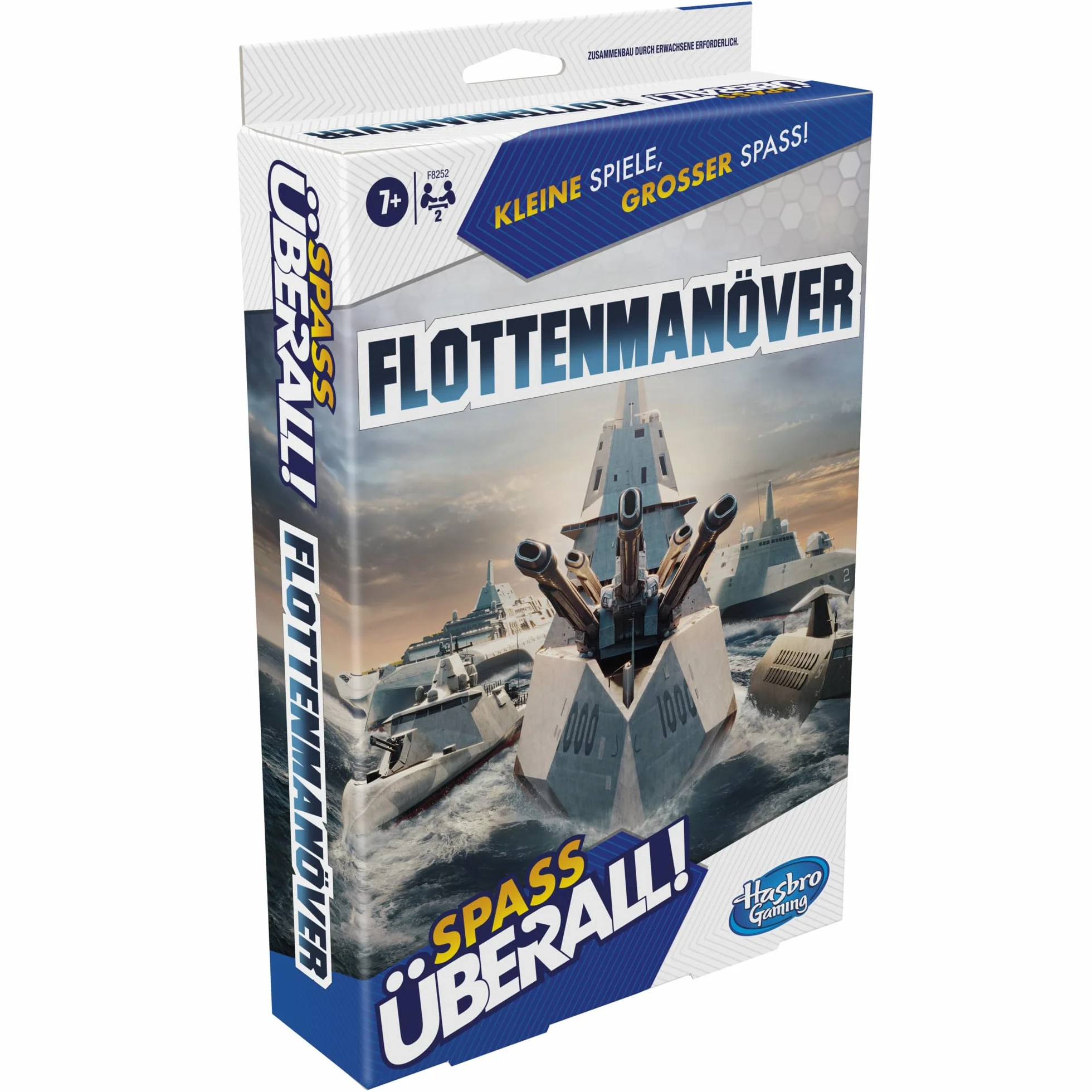 Hasbro Gaming Kompaktowy manewr flotowy, gra podróżna dla 2 graczy w wieku od 7 lat, klasyczne statki, gry podróżne dla dorosłych i dzieci