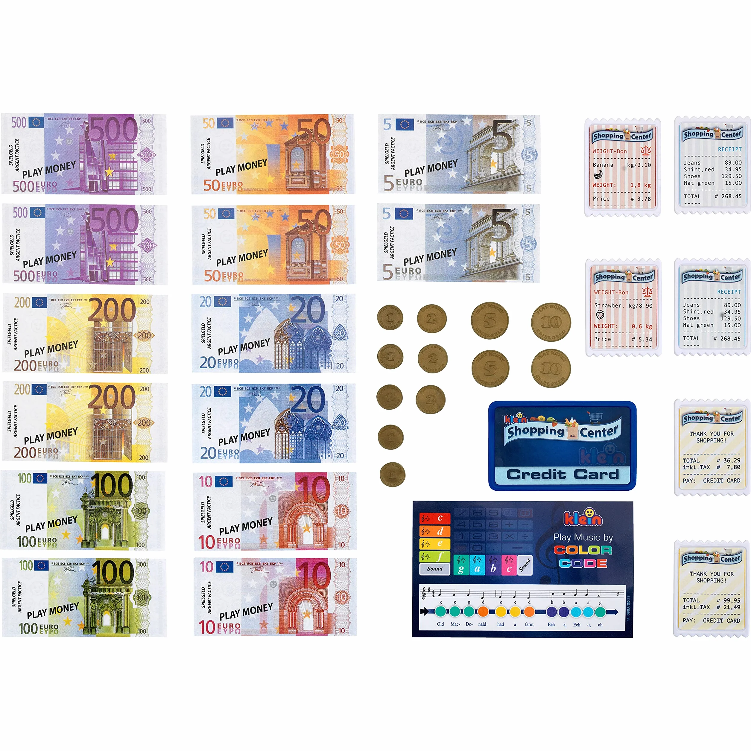 Theo Klein 9387 Kasa z tabletem | Zabawkowa kasa z dźwiękiem i wyjmowanym tabletem, terminalem POS, skanerem i zabawkowymi pieniędzmi | Wymiary: 33 cm x 14,5 cm x 22 cm