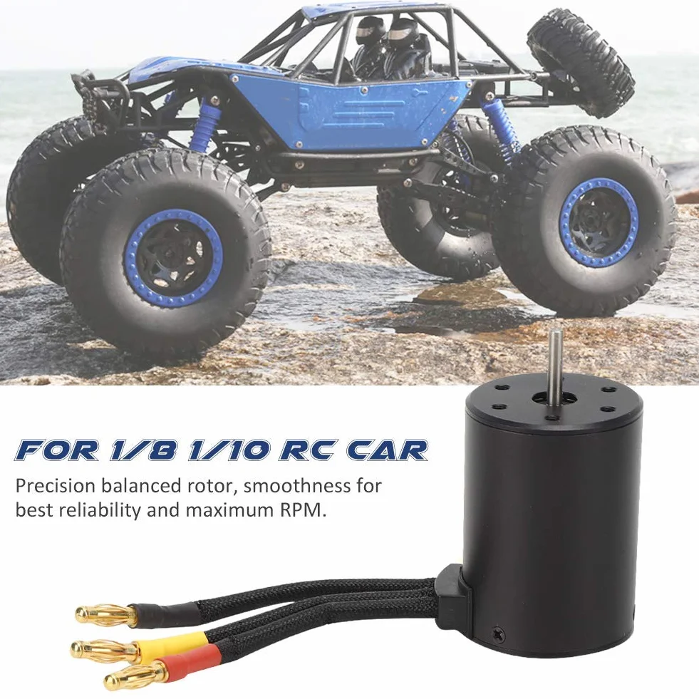 Silnik bezszczotkowy RC Car, silnik bezszczotkowy RC 4-biegunowy silnik bezszczotkowy RC Car część akcesorium do HSP 1/8 1/10 RC Car (3100KV)