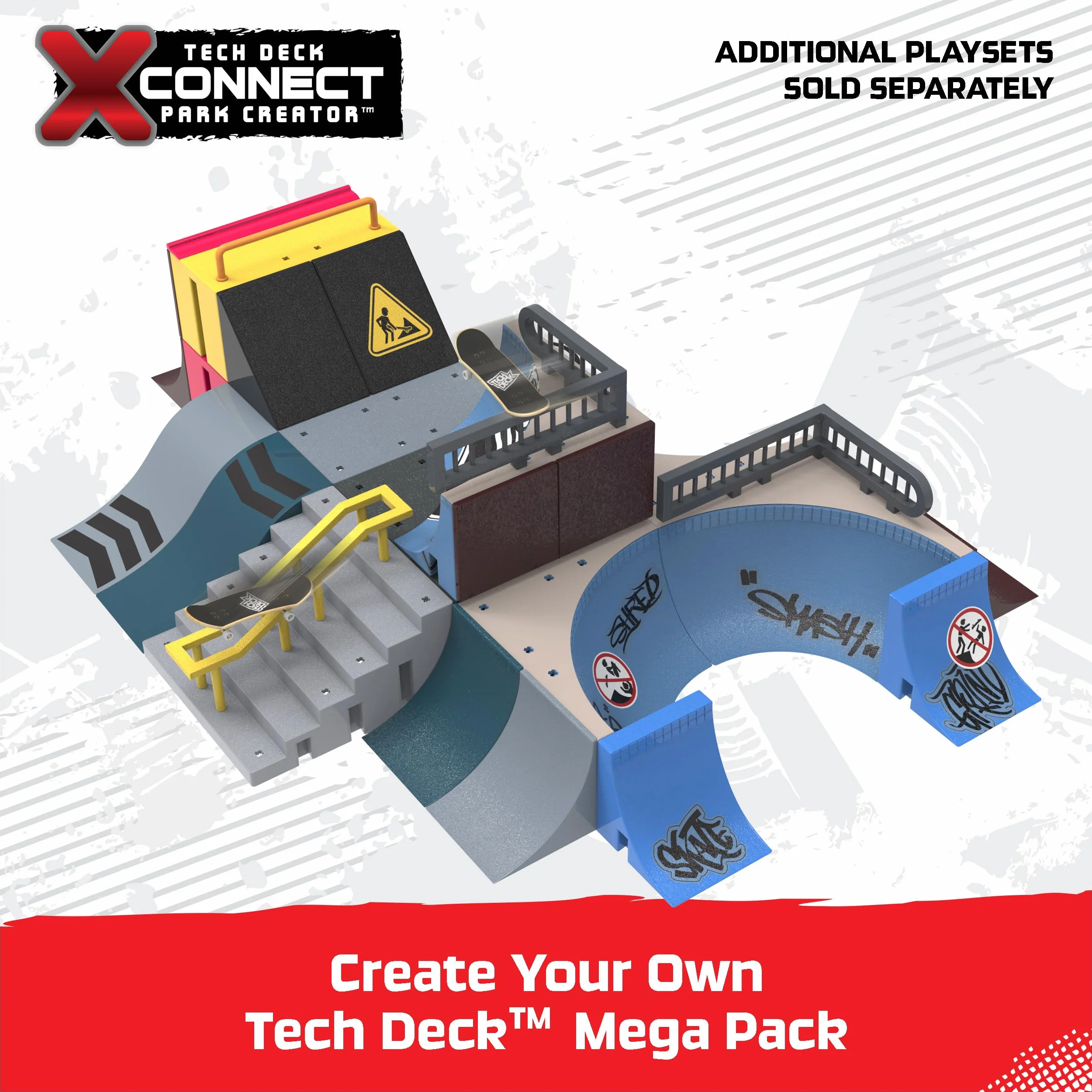 Tech Deck - Nyjah Rail Shredder Skatepark X-Connect Track - Konfigurowalny skatepark z palcem Nyjah Huston - Zabawki dla dzieci 6 lat + - Prezent dla dziecka 6 lat +