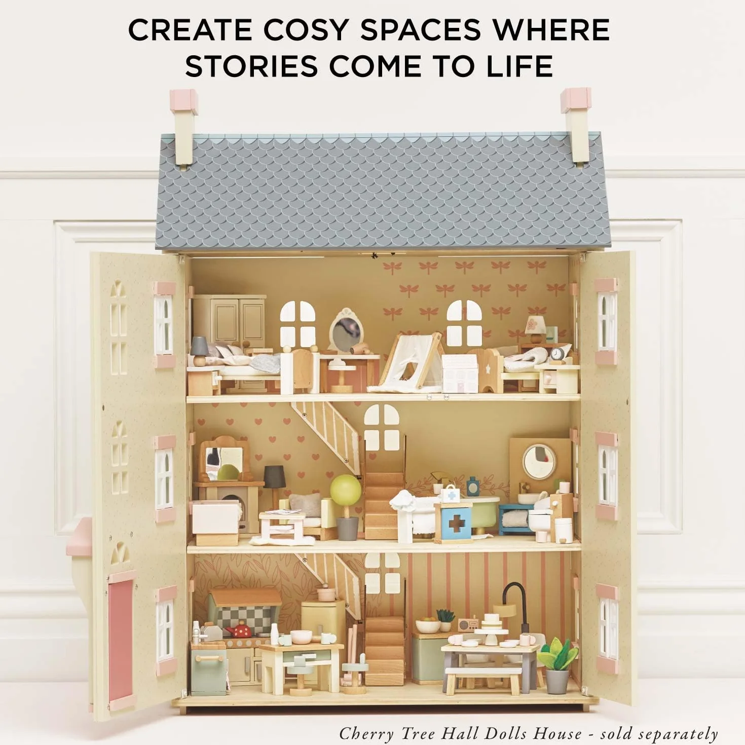 Le Toy Van - Wooden Daisylane Master Bedroom Dolls House Accessories Play Set For Dolls Houses, Dolls House Furniture Sets - Suitable For Ages 3+
