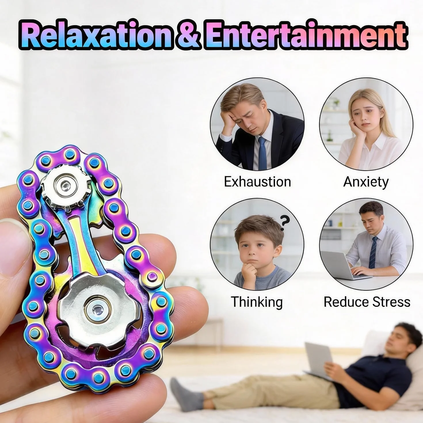 Cycle Chain Fidget Toy, Fidget Chain Sensory Toys