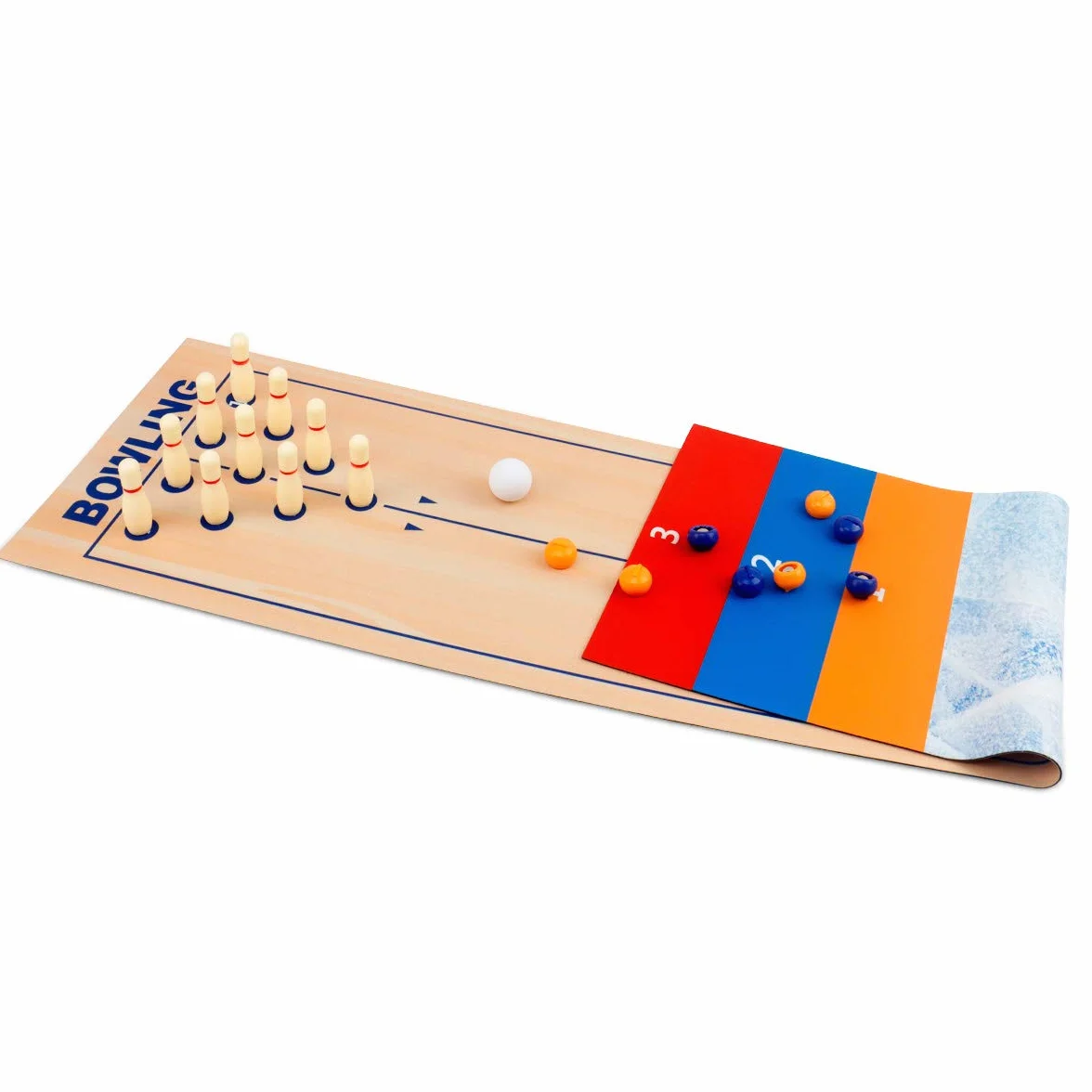 KETIEE Zestaw do kręgli 3 w 1 Shuffleboard Bowling Curling Game, przenośny stół dla drużyn i imprez rodzinnych, odpowiedni dla dzieci i dorosłych