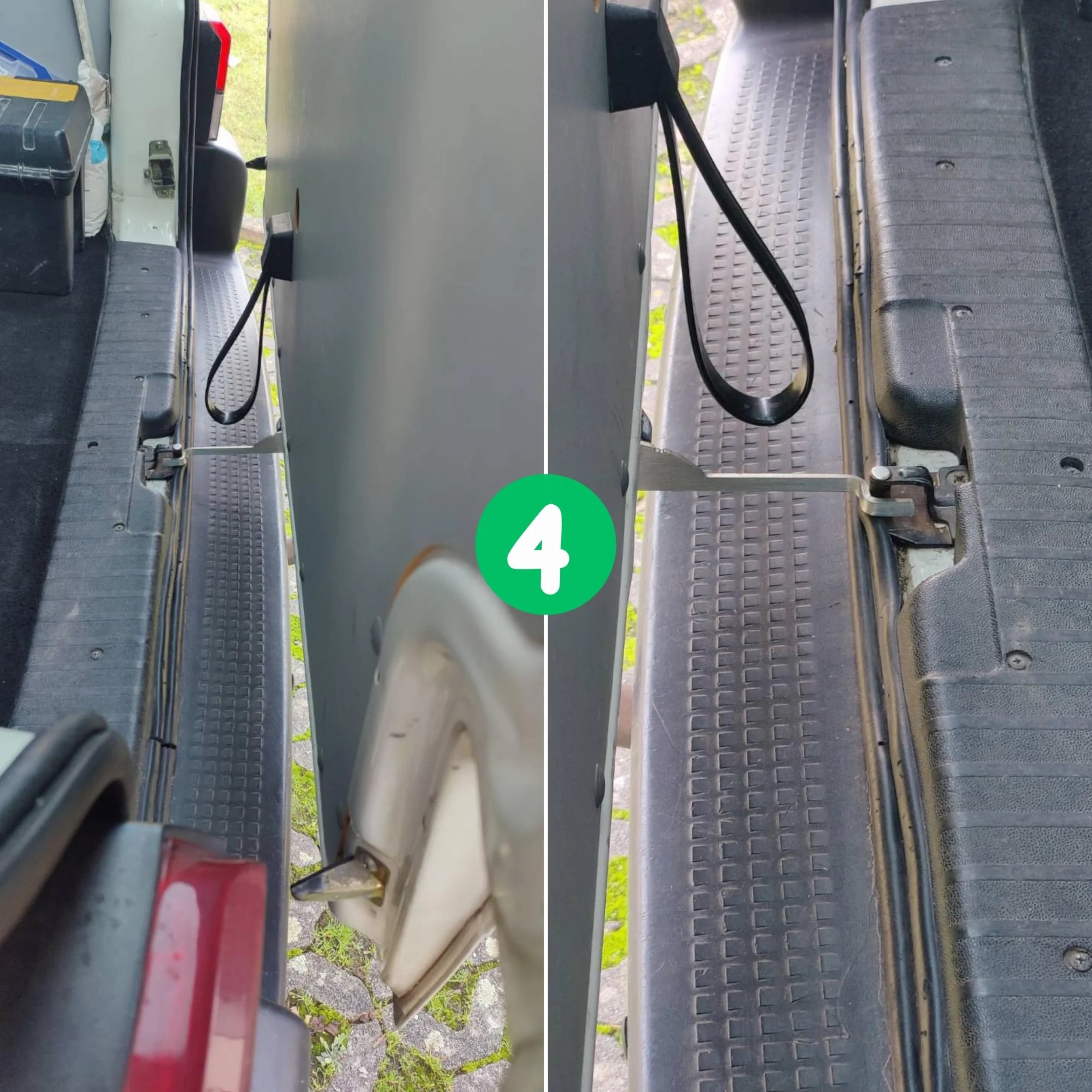 Uchwyt tylnej klapy, 197 mm, wykonany ze stali nierdzewnej, kompatybilny z Volkswagen VW T4, T5, T6 Bus, Transporter, takimi jak Beach, California, Comfortline, Team, uchwyt tylnej klapy