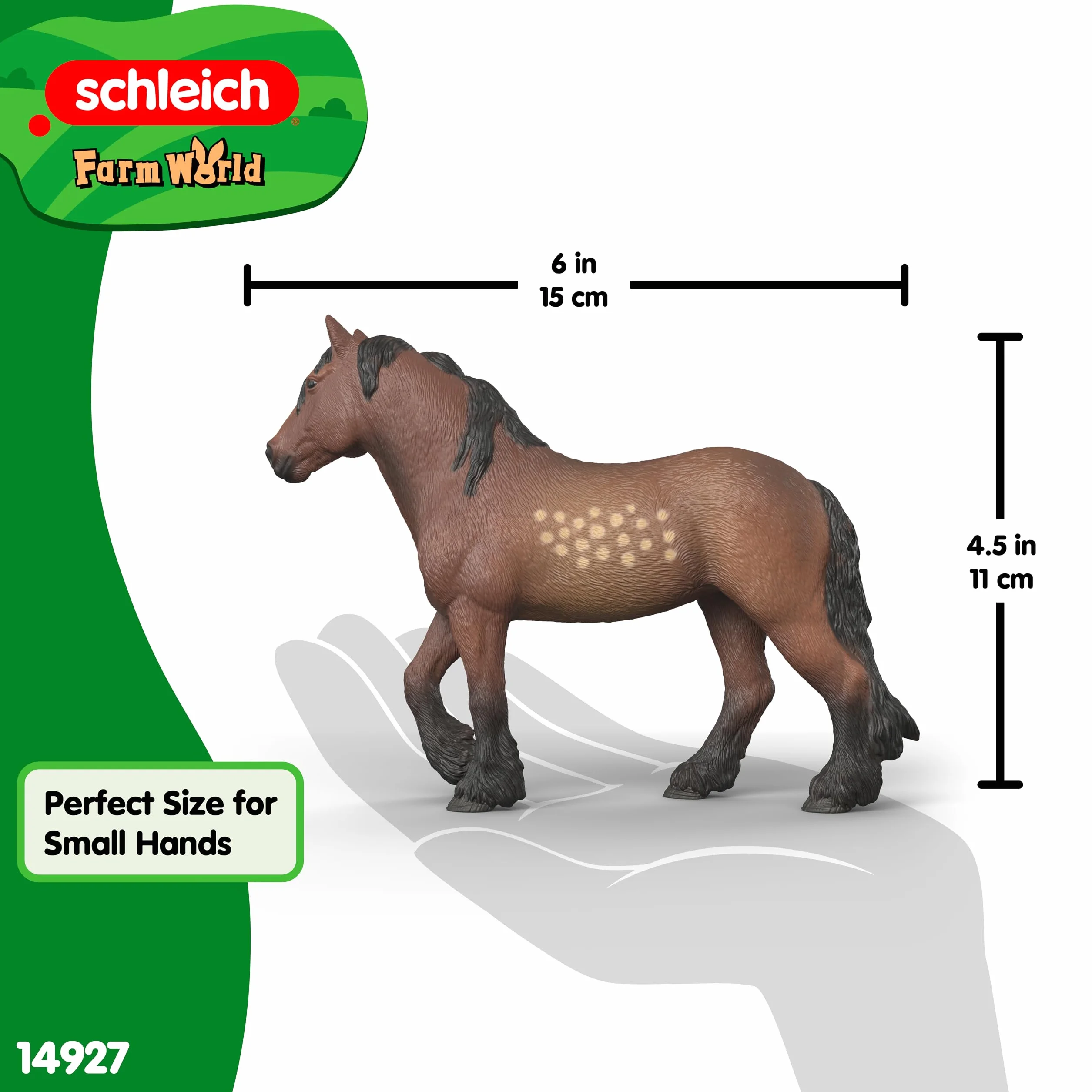 schleich FARM WORLD | Północnoszwedzka klacz zimnokrwista 14927 | Figurka konia | Prezent dla dzieci | Zabawki rolnicze od 3 lat | 15 x 4 x 11 cm