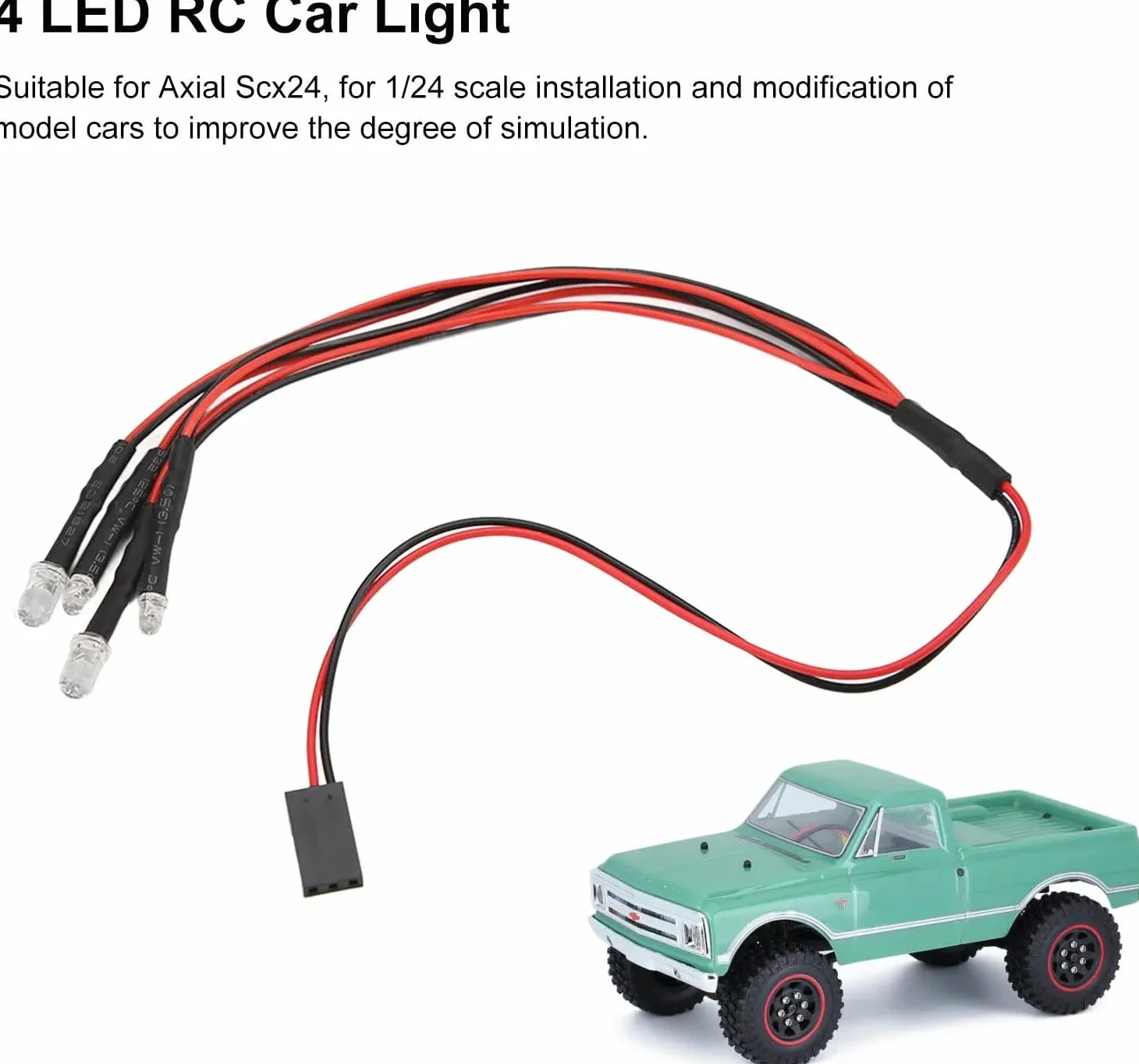 GTIWUNG 2Pack 4LED RC Car LED Reflektory Tylne Światło, Akcesoria RC 2 Biały 5mm 2 Czerwony 3mm, dla 1/8 1/10 Pilot RC Car Truck Crawler