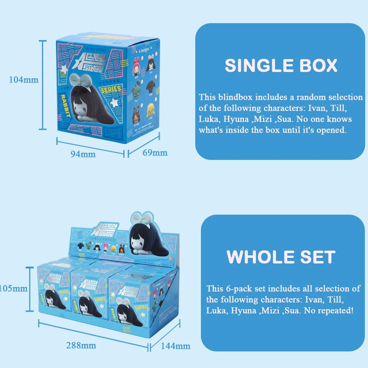 Alien Stage Rabbit Series Blind Box Figurki, Anime ALNST Oficjalnie licencjonowane figurki tajemnicze (pojedyncze pudełko, zawiera jedną losową postać)