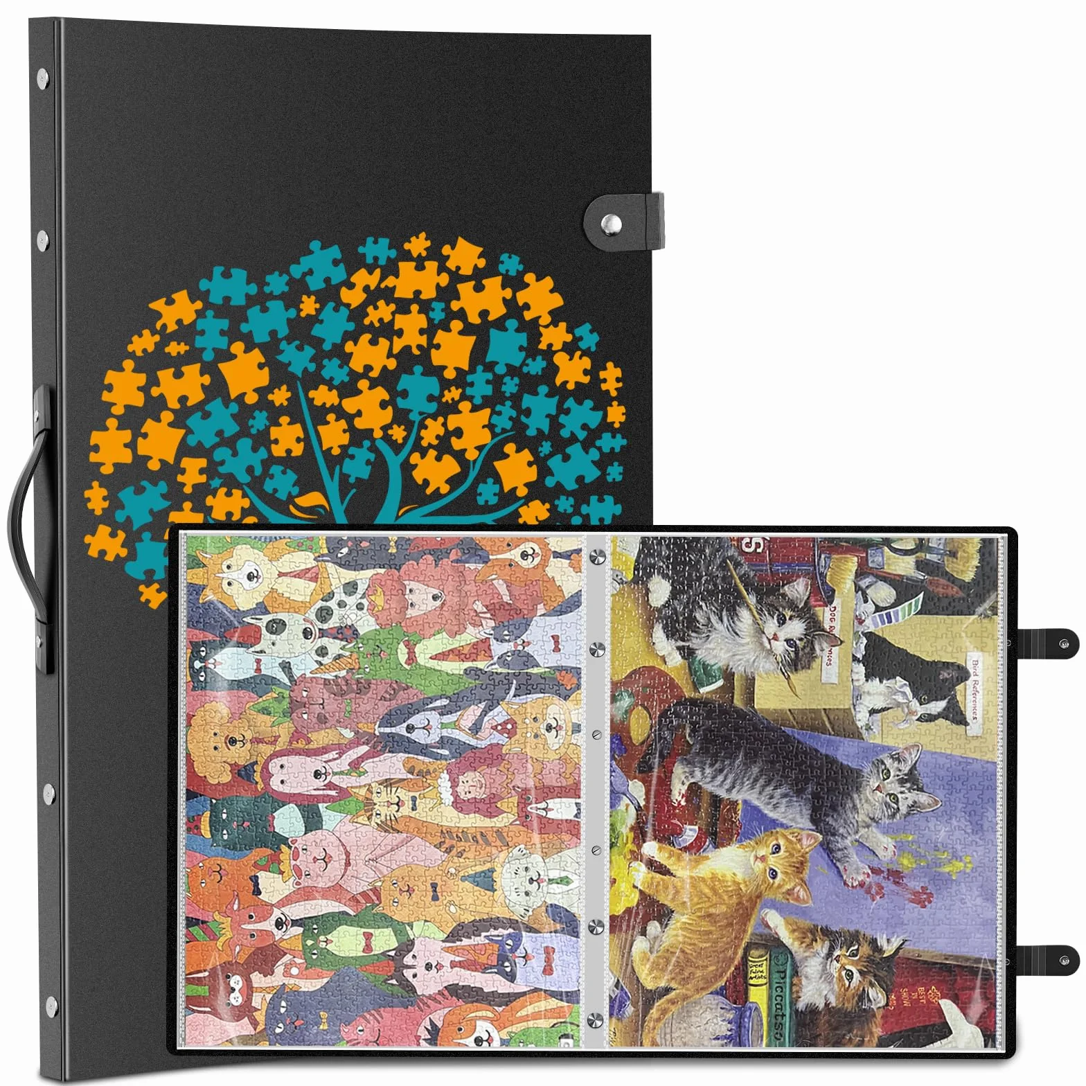 Nariolar Teczka na puzzle na 1000 elementów, 24 kieszenie HD, idealne akcesorium do 48 puzzli, pyłoszczelne akcesoria ochronne do puzzli
