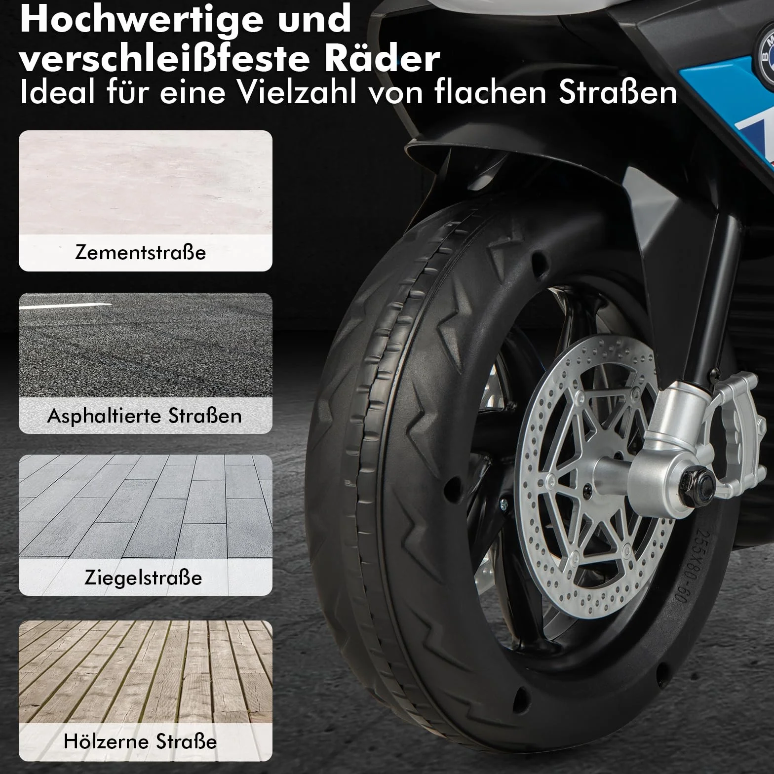 GOPLUS 6 V BMW dziecięcy motocykl elektryczny z muzyką i reflektorami, dla dzieci 3-8 lat, trójkołowy pojazd z pedałem nożnym, obciążenie do 30 kg