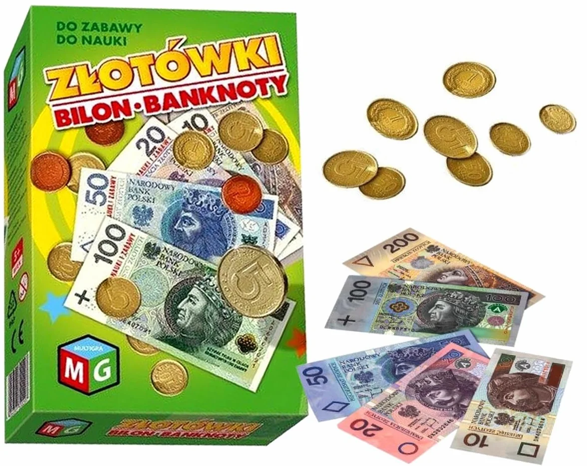 Złotówki Bilon Banknoty do zabawy nauki Pieniądze