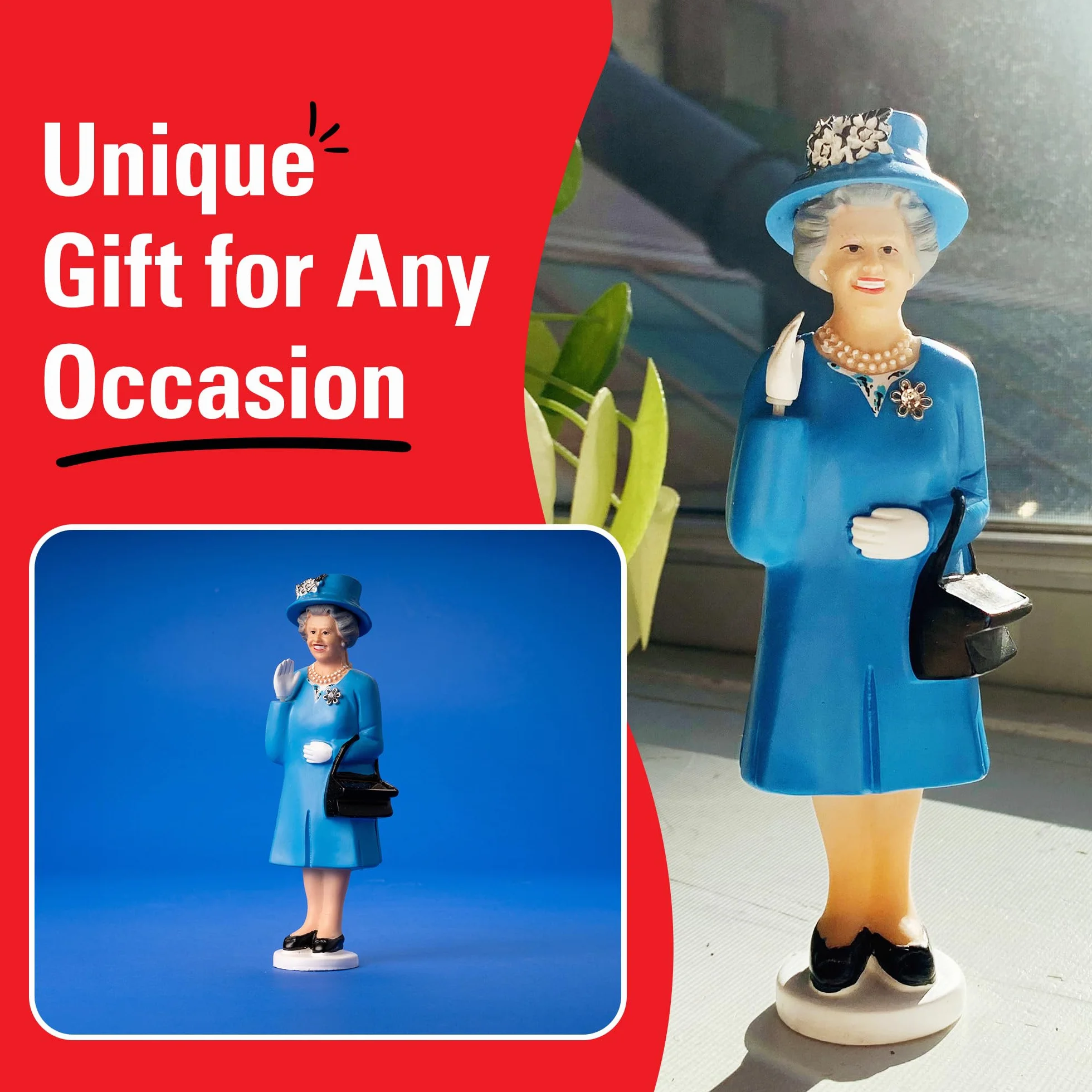 Kikkerland Solar Queen Derby Edition Figurka, Plastik, Niebieski, 8.0x5.0x19.0 cm