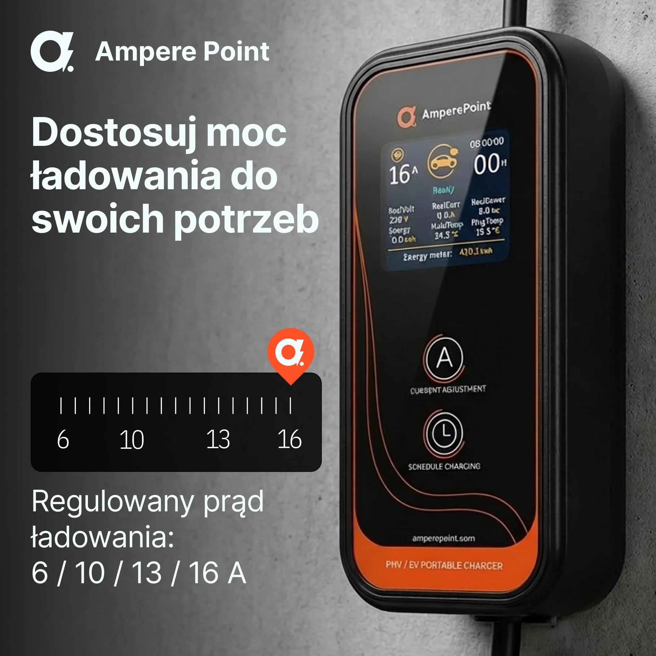Wallbox, Mobilna Ładowarka do Elektryków 11 kW 16 A typ 2, Stacja Ładująca z regulowaną mocą 8-16 A, kabel do ładowania 6 m, z wtyczką CEE 400 V, Przenośna Ładowarka EV do samochodów
