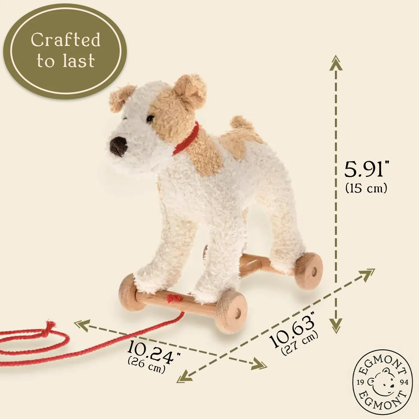 Egmont Toys Eliot Dog Wood Drag & Pluszowa Gra Dla Dziewcząt Od 12 Miesięcy, Wielokolorowy (591022)