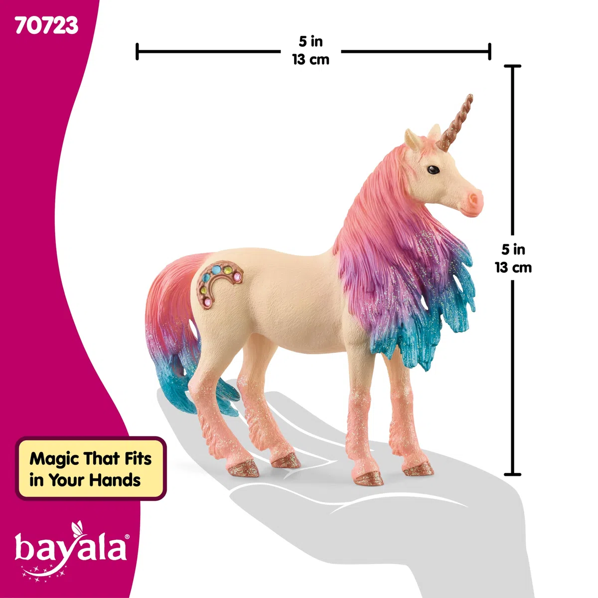 schleich BAYALA | Jednorożec Marshmallow 70723 | szczegółowa figurka z błyszczącymi elementami | prezent dla dzieci od 5 lat | figurka kolekcjonerska 13 x 4 x 13 cm