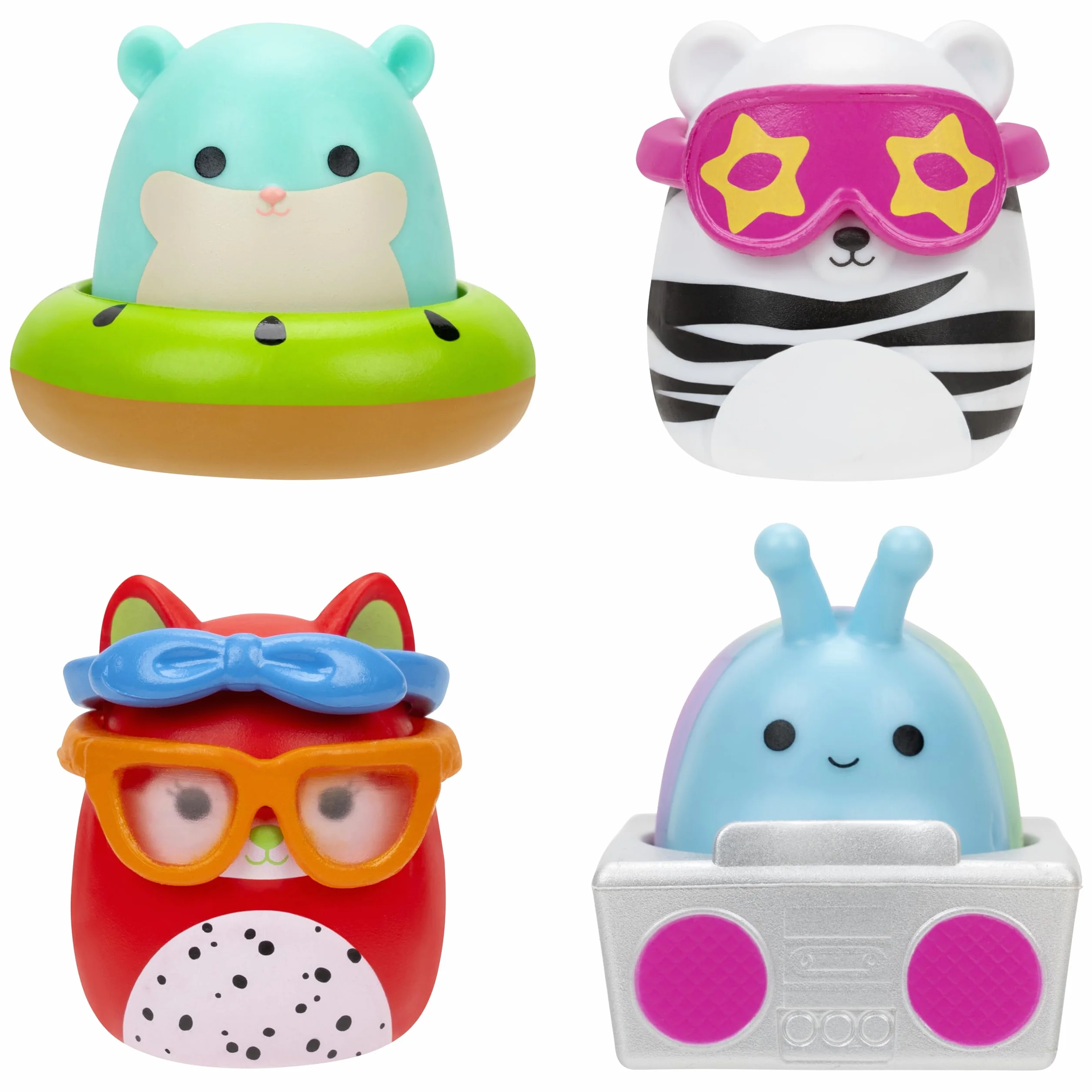 Squish-a-longs by Squishmallows Zestaw 25 sztuk - Seria 2 - (25) 2.5 cm Mini-Squish, 5 akcesoriów, 1 pierścień i 1 przewodnik kolekcjonerski - 2 figurki Chase - Zbieraj, handluj i graj