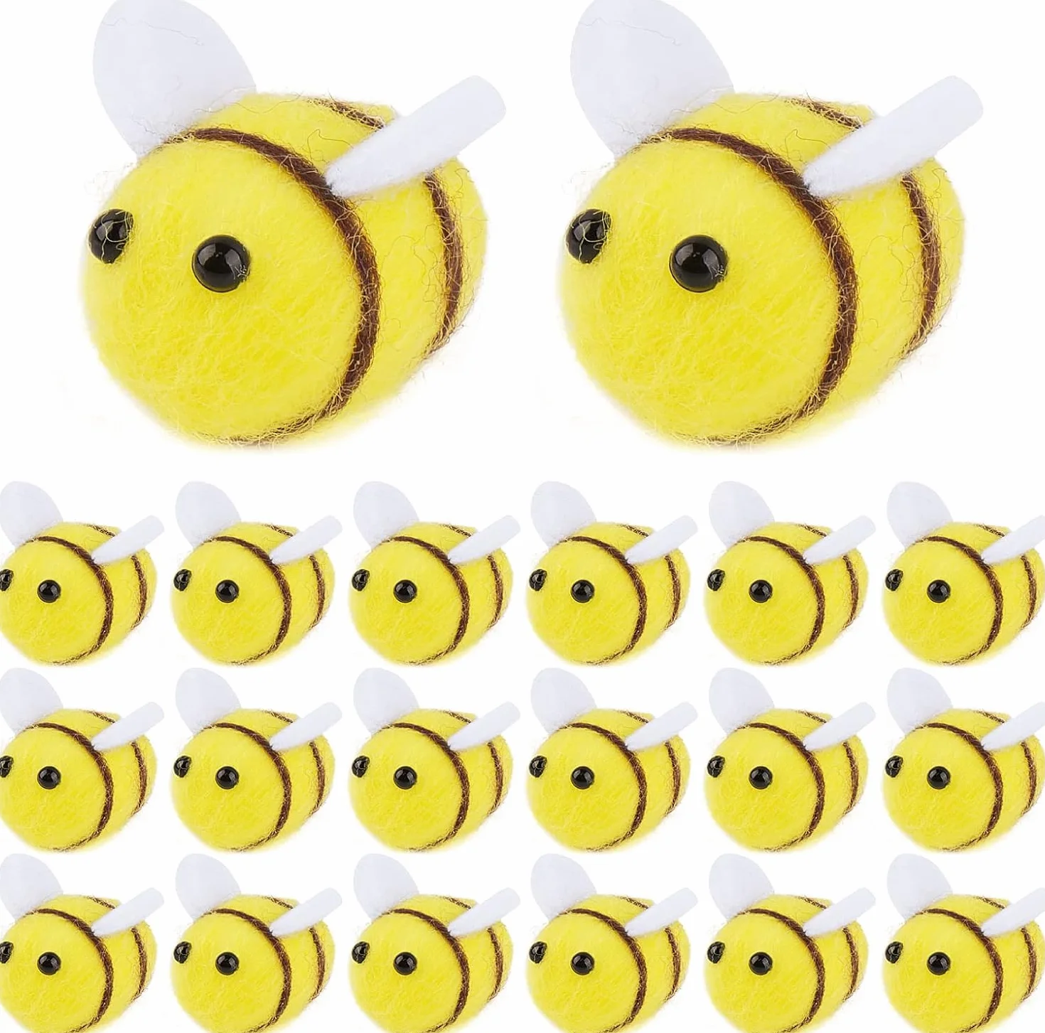 SHSHbuy 35 sztuk mini filcowych figurek, pszczoły, małe filcowe figurki pszczół, do rzemiosła, dekoracji "zrób to sam"