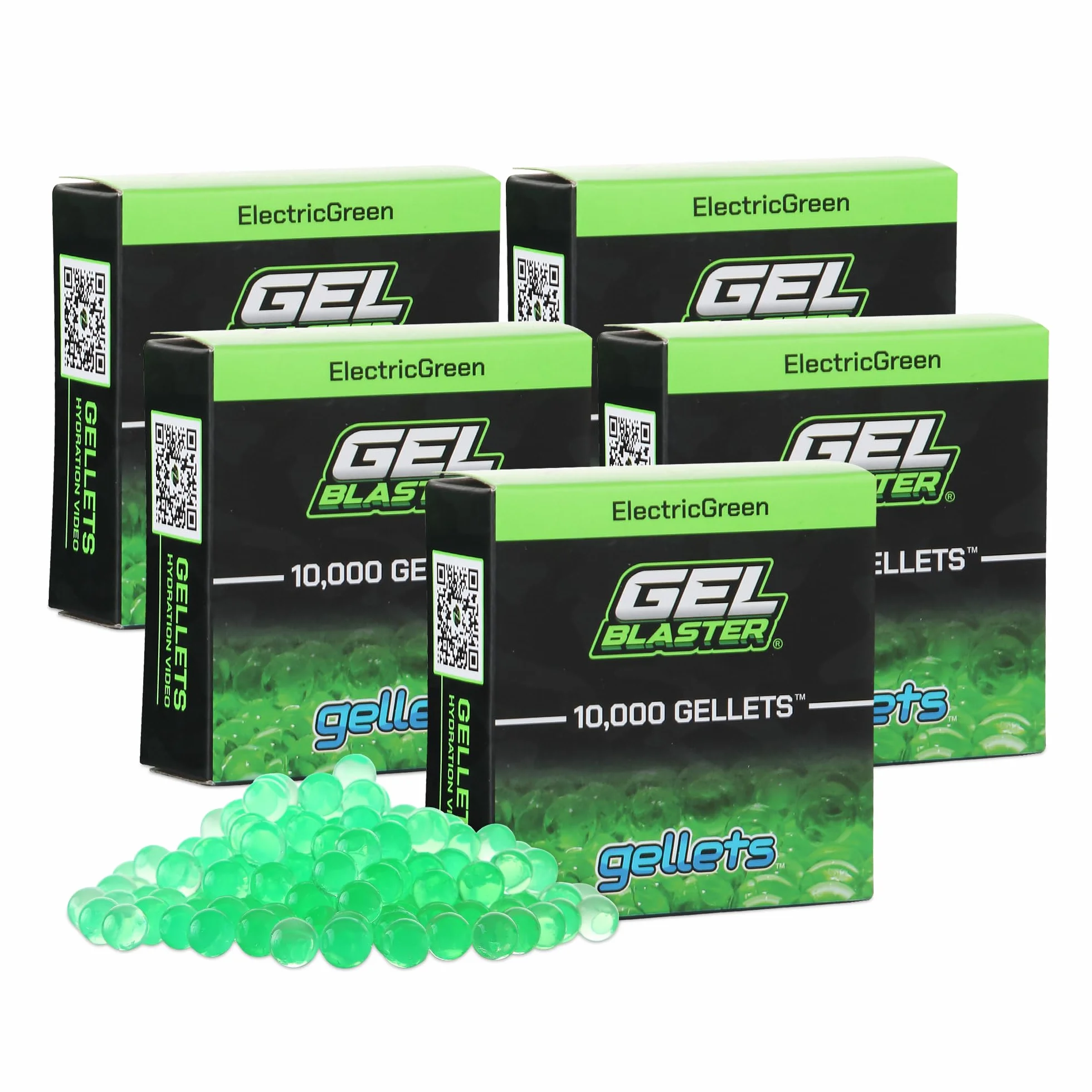 Gel Blaster 50 000 naboi uzupełniających Gellets - Zielone - Nietoksyczne, kulki żelowe na bazie wody - Specjalnie dla pistoletów na kulki żelowe, dla osób od 14 lat.