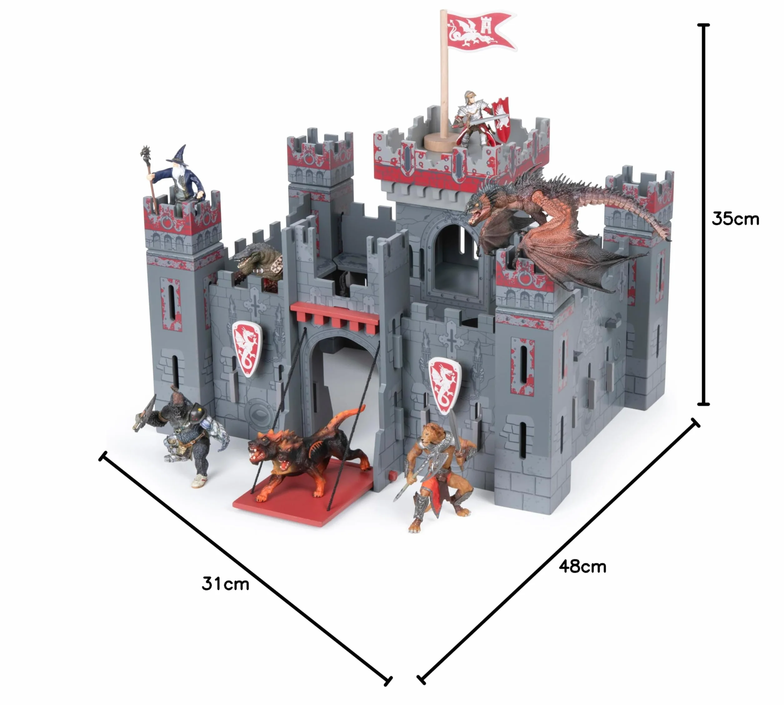 Papo - 60053 - Fantasy Burg - średniowiecze i fantasy - dla dzieci - odpowiedni dla chłopców i dziewczynek - od 3 lat, brązowy