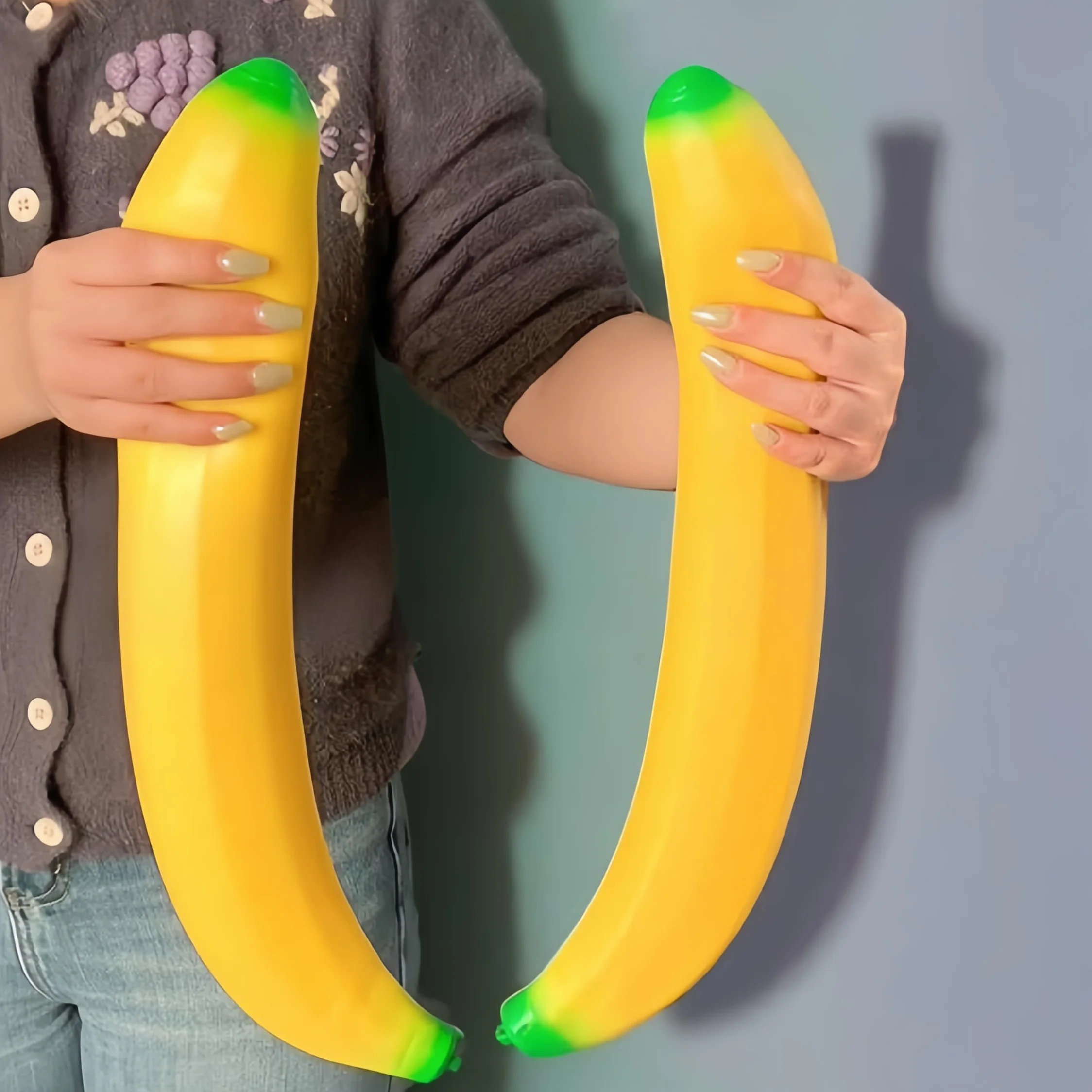 Kojący bananowy wyciszenie, elastyczna zabawka Fidget, 40 x 6 cm bananowa Squish z miękką teksturą, termoplastyczna gumowa zabawka, realistyczne stylowe zabawki sensoryczne, sensoryczny fidget