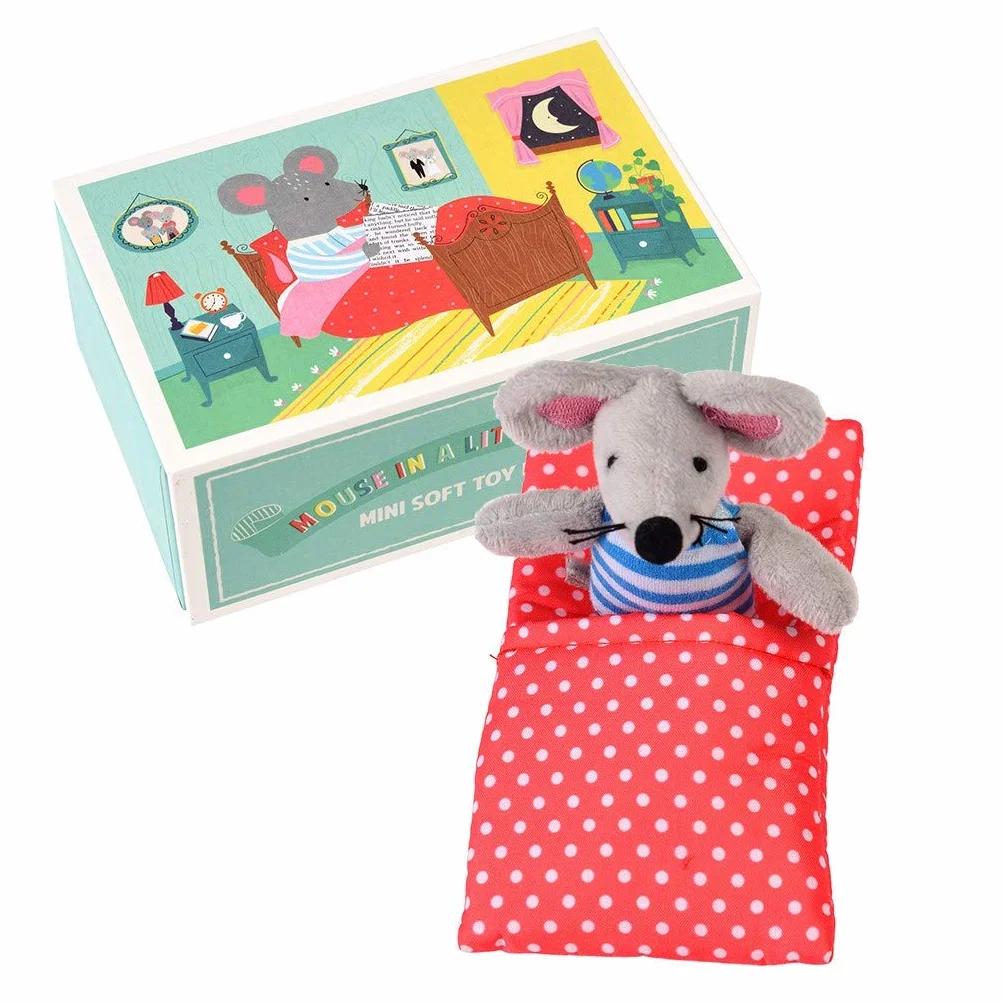 Rex London Pluszowa myszka "Mouse in a Little House": śliczna myszka dla małych dzieci w sypialni z możliwością zabrania ze sobą