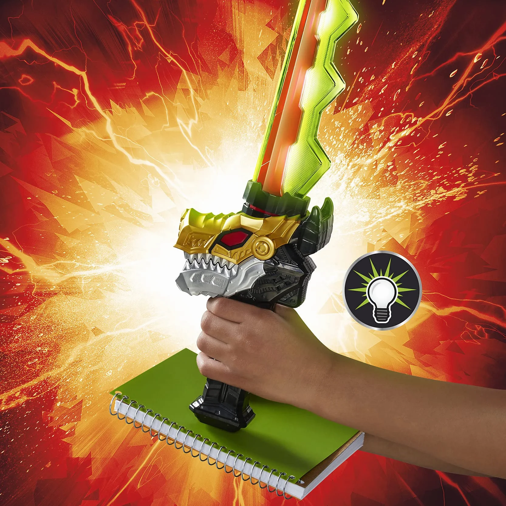 Power Rangers Dino Fury Chromafury Saber Elektroniczna zabawka do skanowania kolorów ze światłami i dźwiękami