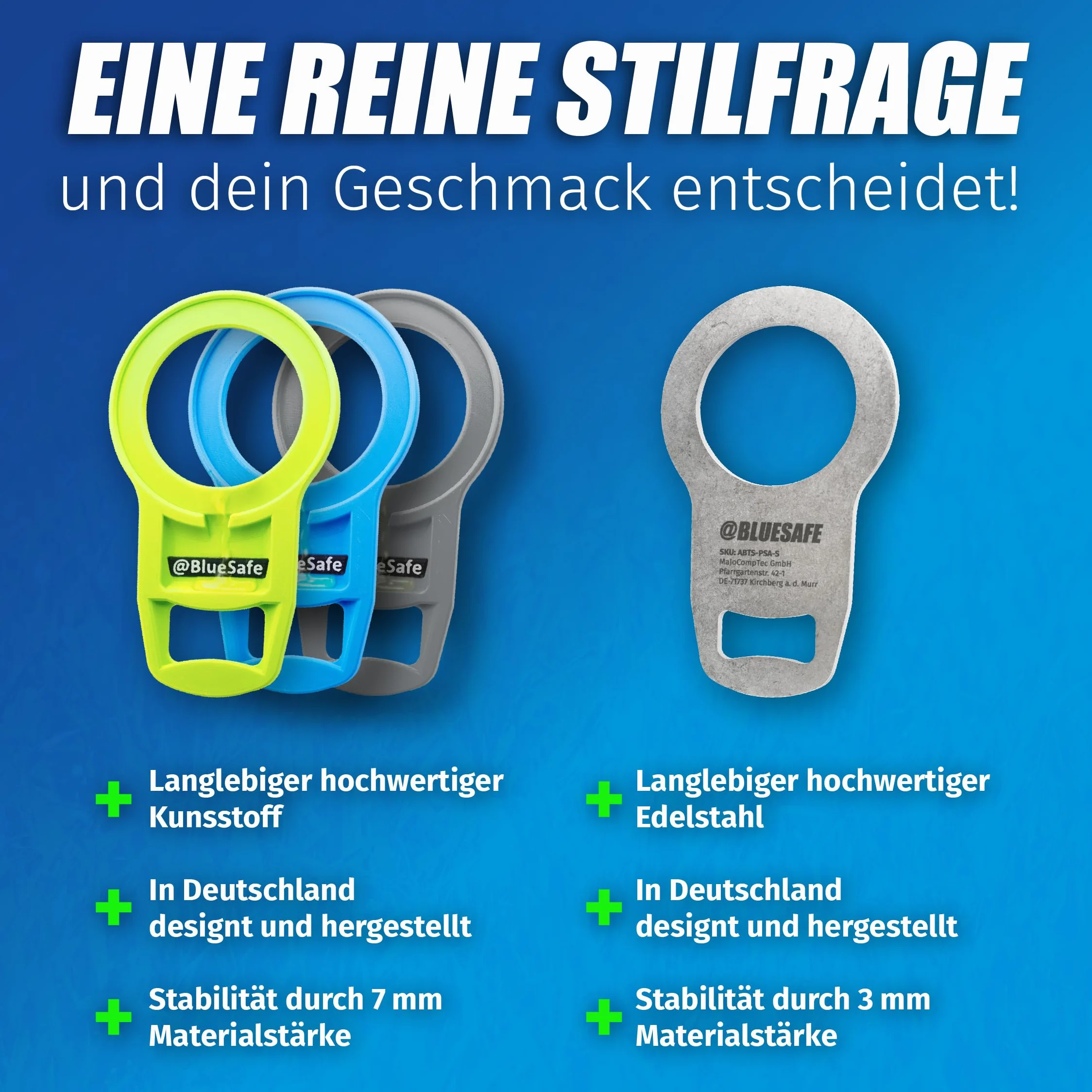 MaJoCompTec® ADBLUESAFE Zabezpieczenie korka wlewu paliwa, zabezpieczenie wlewu paliwa AdBlue, akcesoria do samochodów kempingowych (wersja ze stali nierdzewnej, bezpiecznik Boxer + Jumper + Ducato)