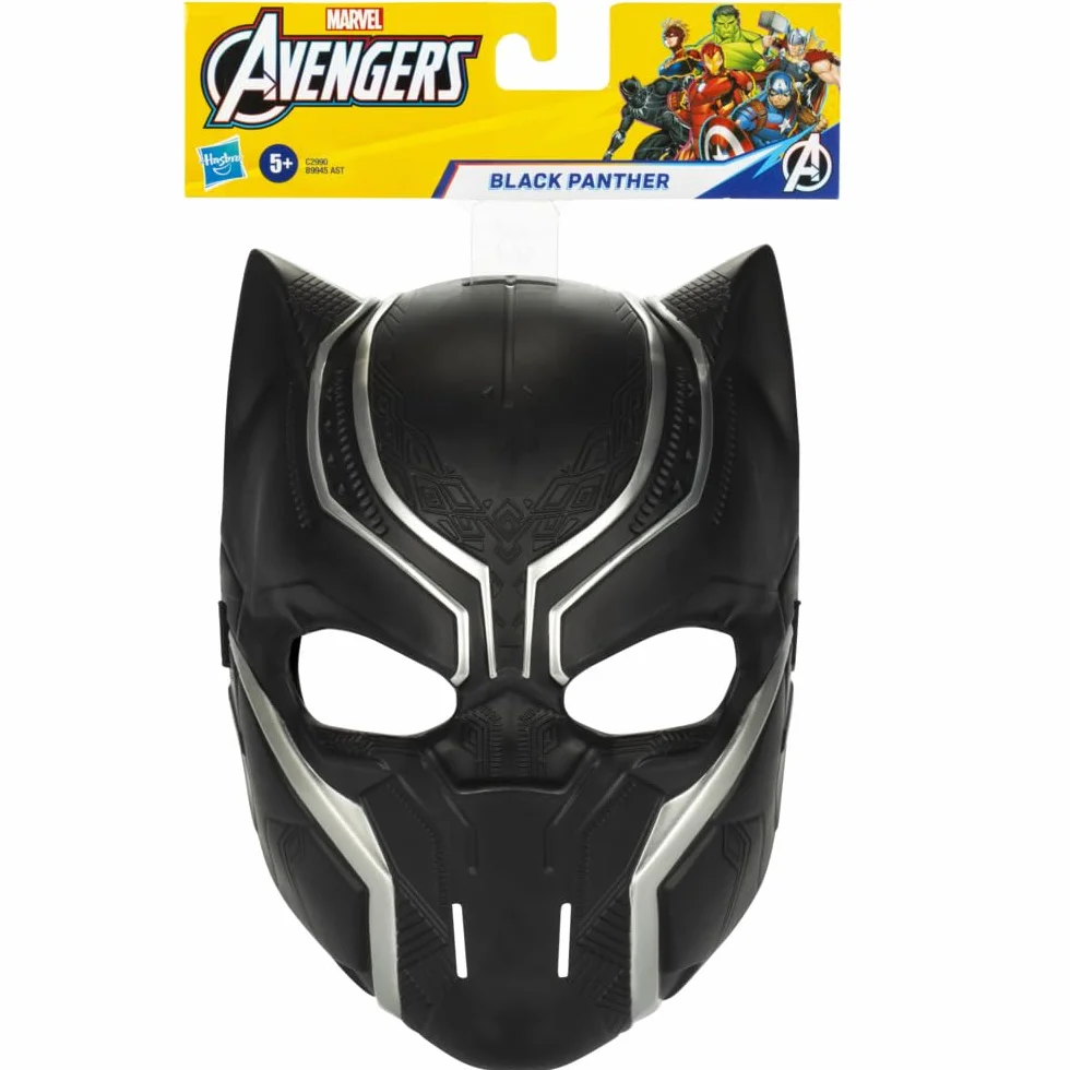 Marvel Avengers: Maska superbohatera Czarnej Pantery, klasyczny wygląd, inspirowana filmem Avengers: Koniec gry, dla dzieci w wieku od 5 lat