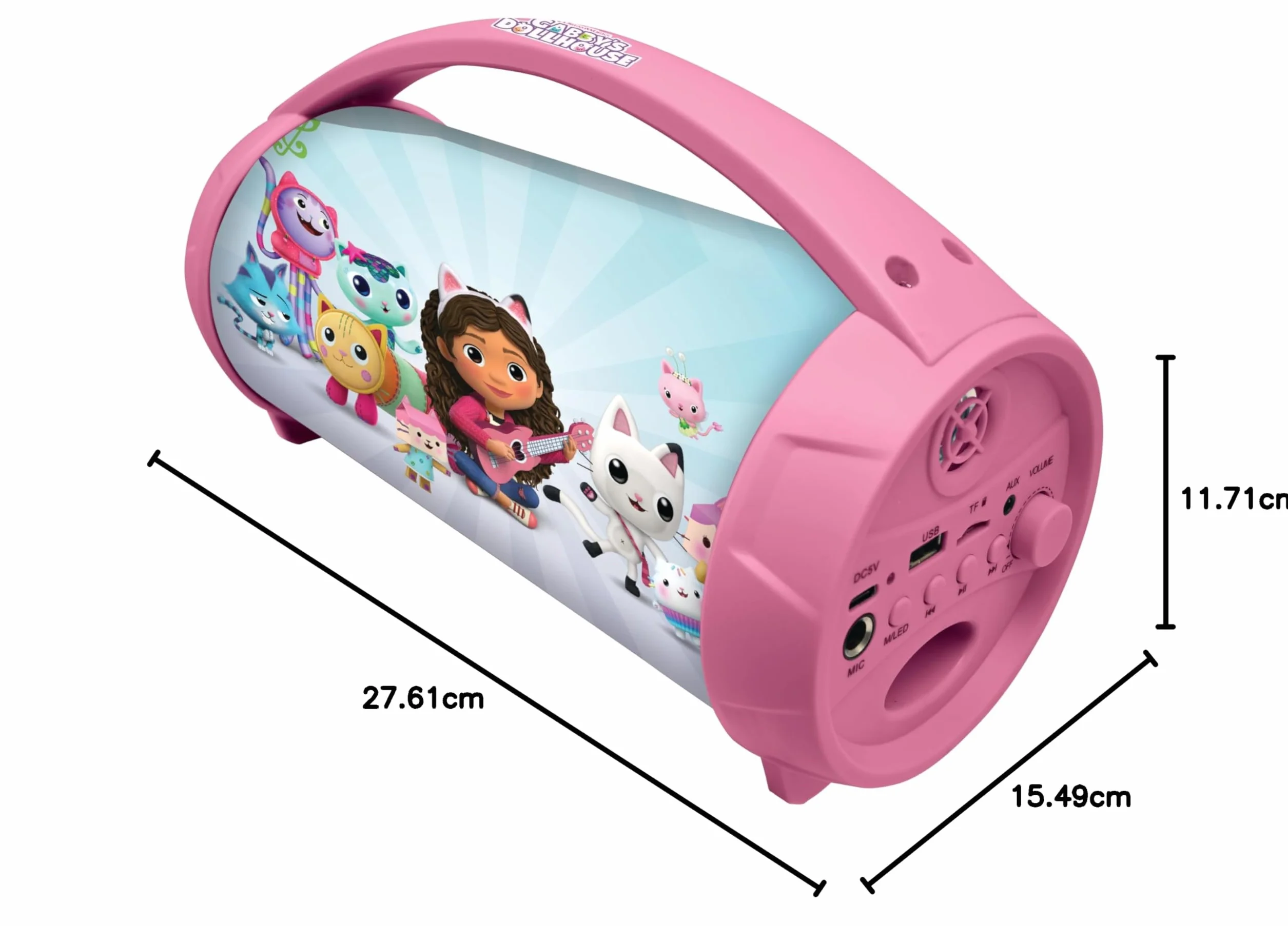 Lexibook, Koci Domek Gabi, Bezprzewodowy Lekki Głośnik z Mikrofonem, Dźwięk Stereo, Funkcja Karaoke, Porty USB i Kart SD, Akumulator, Uchwyt do Przenoszenia, Różowy, BTP585GDHZ