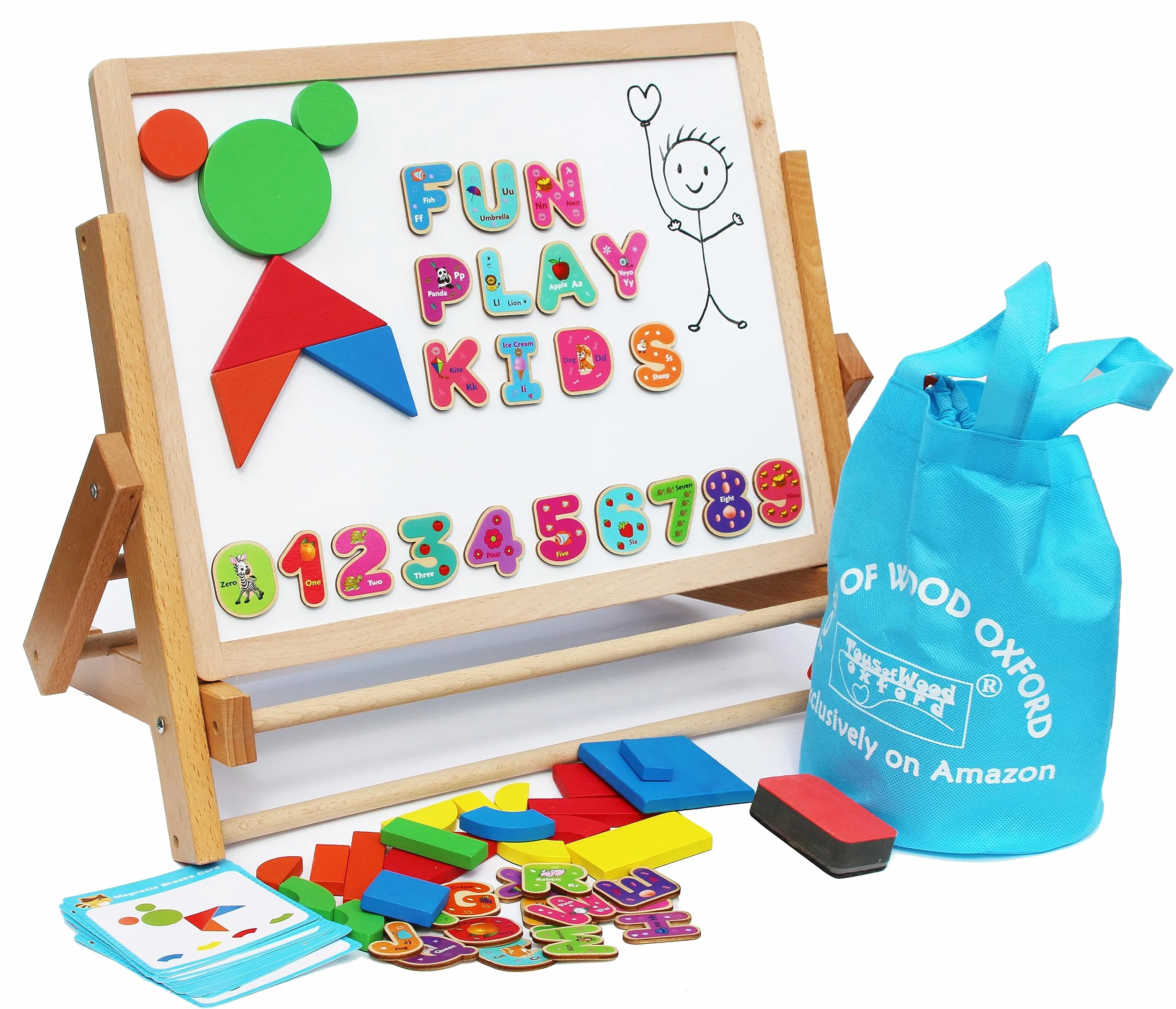 Drewniane sztalugi dla dzieci Składany-Podwójne magnetyczne Tablice Kształty Letters Numbers Roll Paper Kids Art-Blat Magnetic Board pokładzie czarny biały rysunek dla dzieci