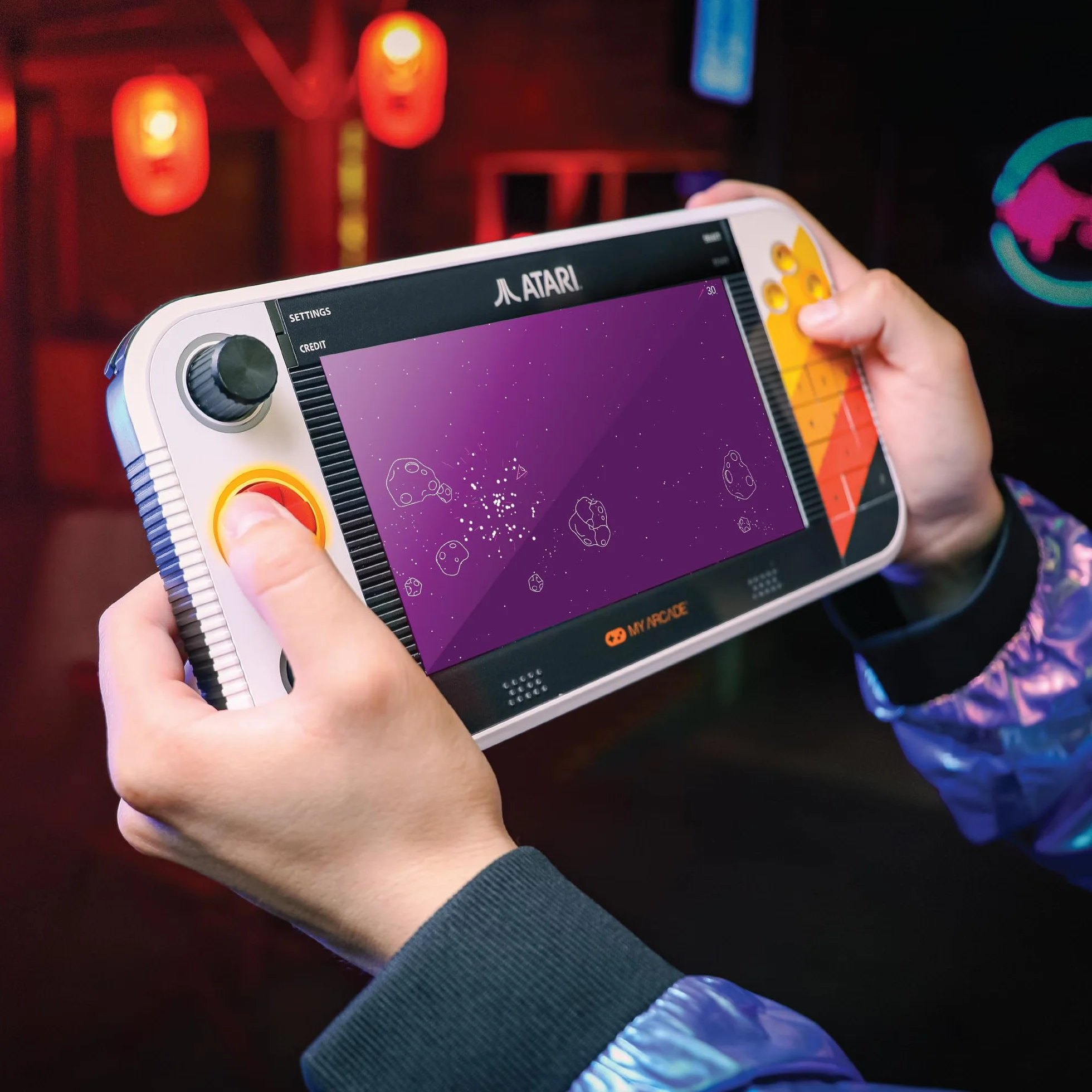 MY ARCADE Atari Gamestation Go, Retro Portable Gaming Console with 200+ Games, 7-inch Screen, Wi-Fi, Rechargeable Battery