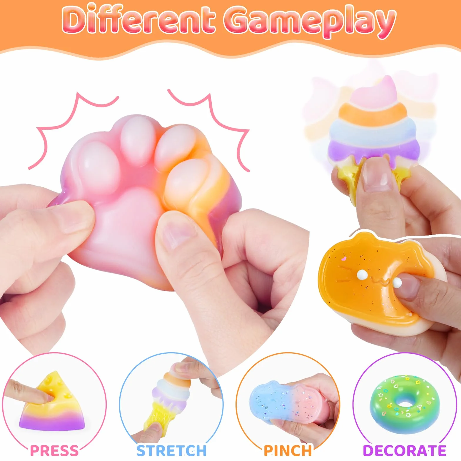 Highttoy Zestaw do tworzenia świecących w ciemności zabawek Squishy, 480ml płynnego silikonu AB o proporcjach mieszania 1:1, 6 opakowań zabawek Squishy z gumy silikonowej