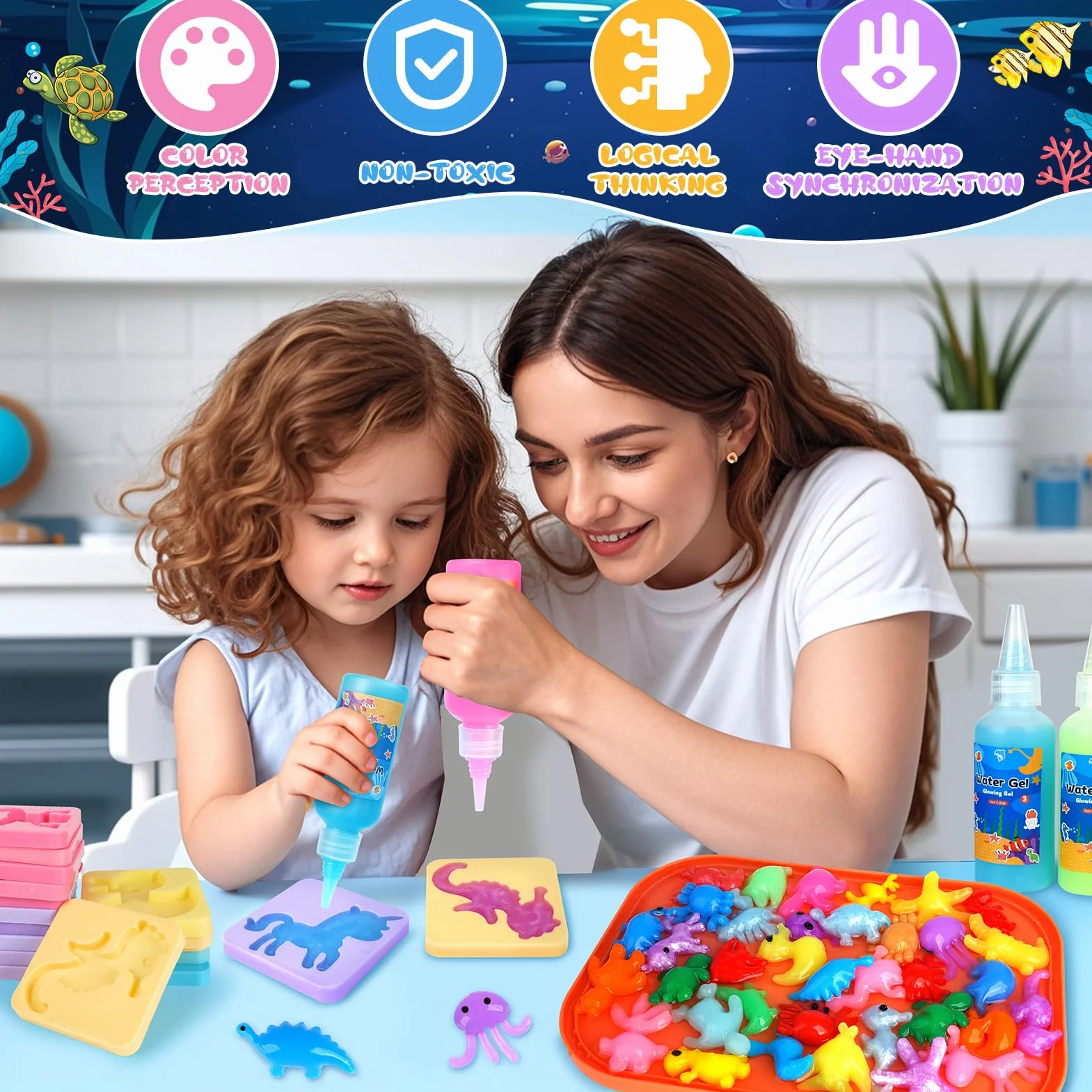 Dreamon Magiczny zestaw zabawek wodnych Elf do samodzielnego wykonania, magiczny żel wodny 3D, zestaw Aqua Gelz z 22 kolorami i 16 kształtami, kreatywna zabawka i prezent dla dzieci od 3 lat, chłopców
