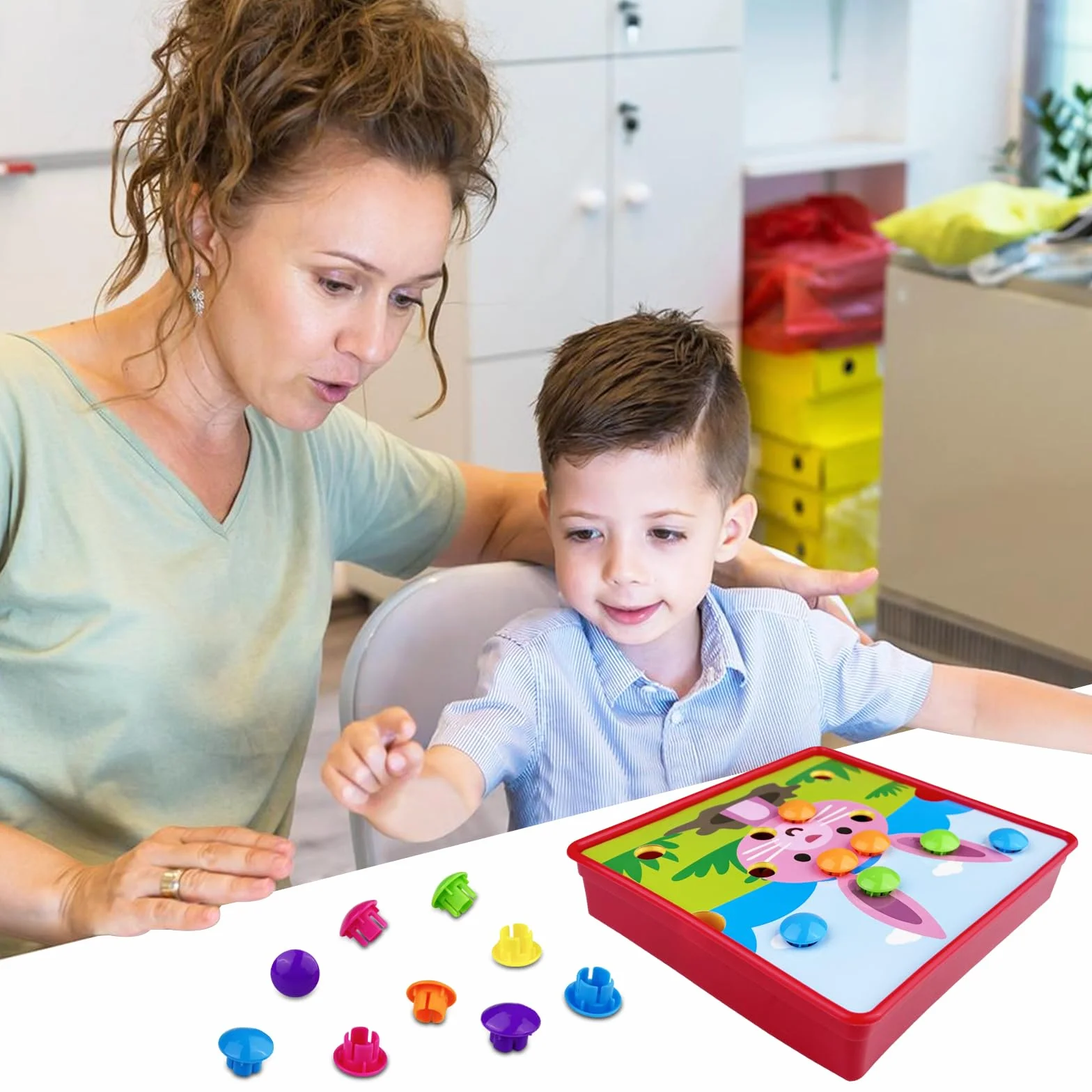 Legpador Mozaika do gry w wtyki, Montessori zabawka wtykowa dla dzieci, prezent dla dzieci
