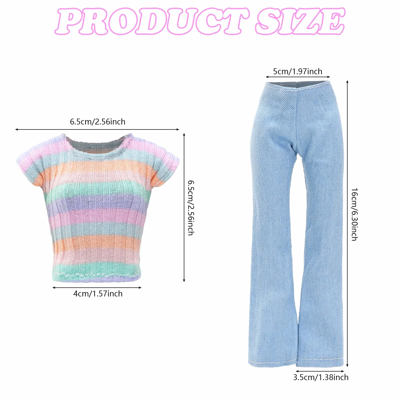 Festfun 15 ubrań dla lalek Fashion odzież dla lalek zawiera 5 topów T-shirt stroje odzież 5 spodni 5 butów dla 11,5 cala 30 cm dziewczynki lalki