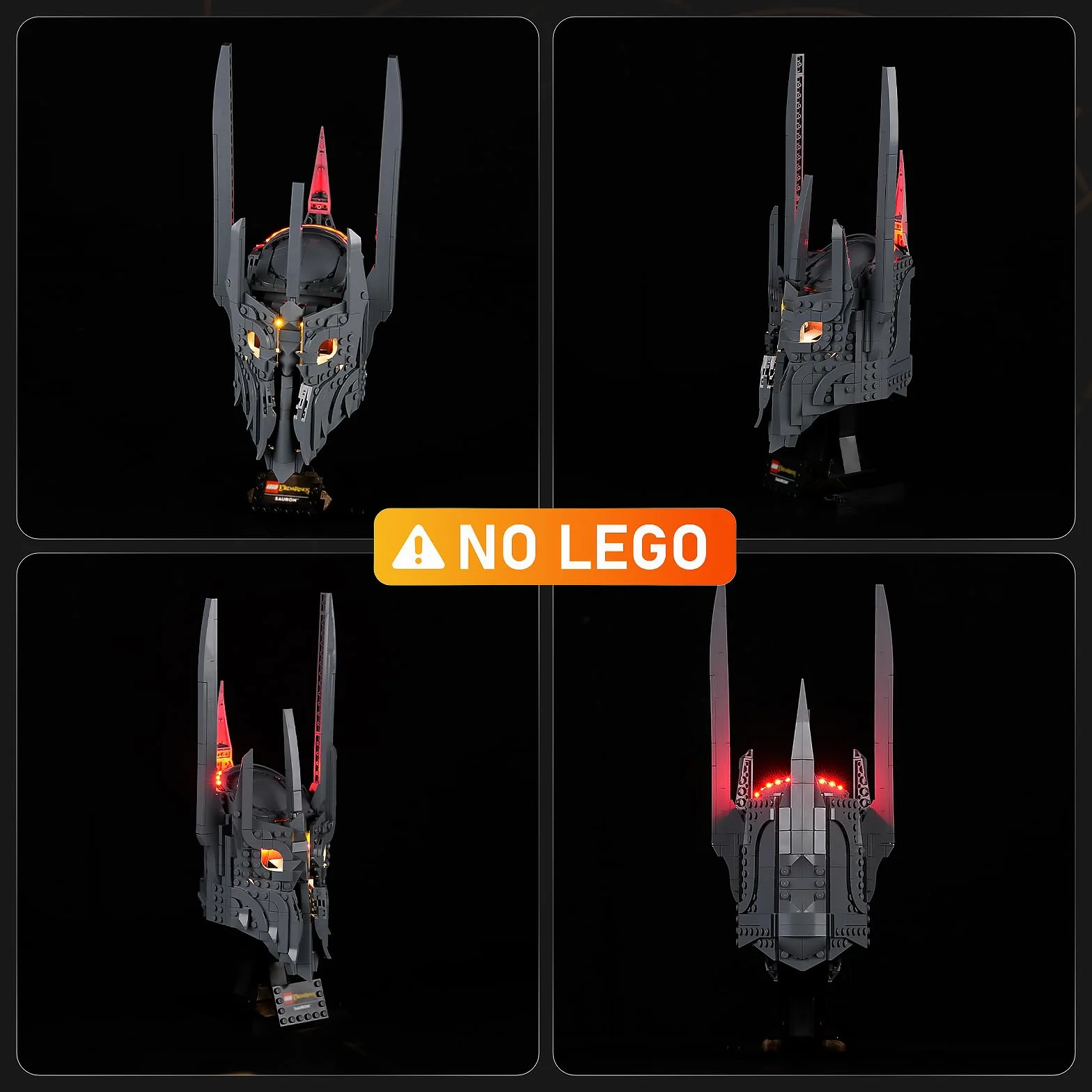 LIGHTAILING Zestaw świateł Led do Lego-11373 Ikony Władca Pierścieni: Hełm Saurona - Łatwa instalacja, ukryte okablowanie, gotowy do dekoracji domu i jako prezent (model nie jest w zestawie)