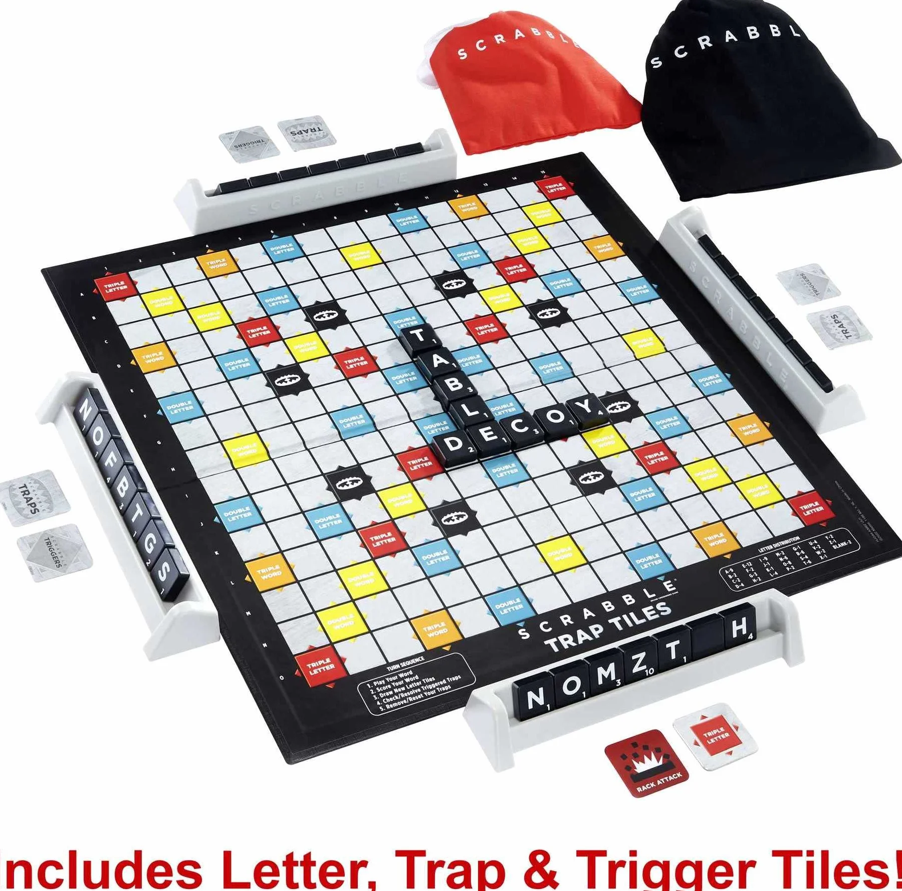Mattel, z płytkami pułapkowymi Scrabble (QE)