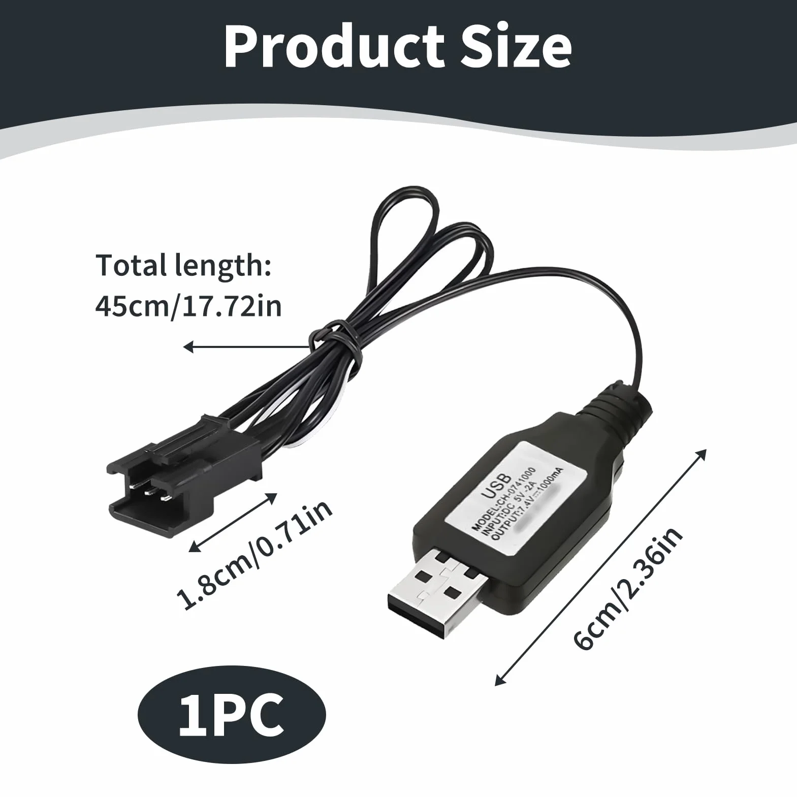 Uniwersalny kabel SM-3P, ładowarka samochodowa 7,4 V RC USB, uniwersalny kabel ładowarki, wyświetlacz LED, ładowanie LiPo 2S USB do zabawek zdalnie sterowanych, samochodów, dronów, łodzi