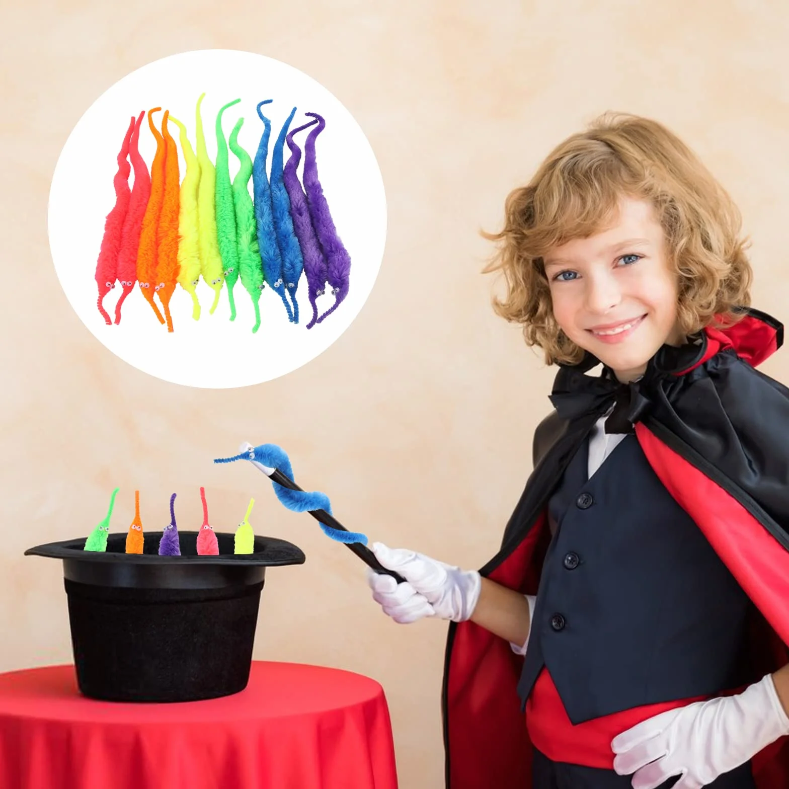 Magic Worm zabawka, 12 sztuk słodkich magicznych robaków, Twisty czarodziejski robak, magiczny robak, zabawka dla kotów, magiczna gąsienica, kolorowa zabawka dla dzieci i kotów